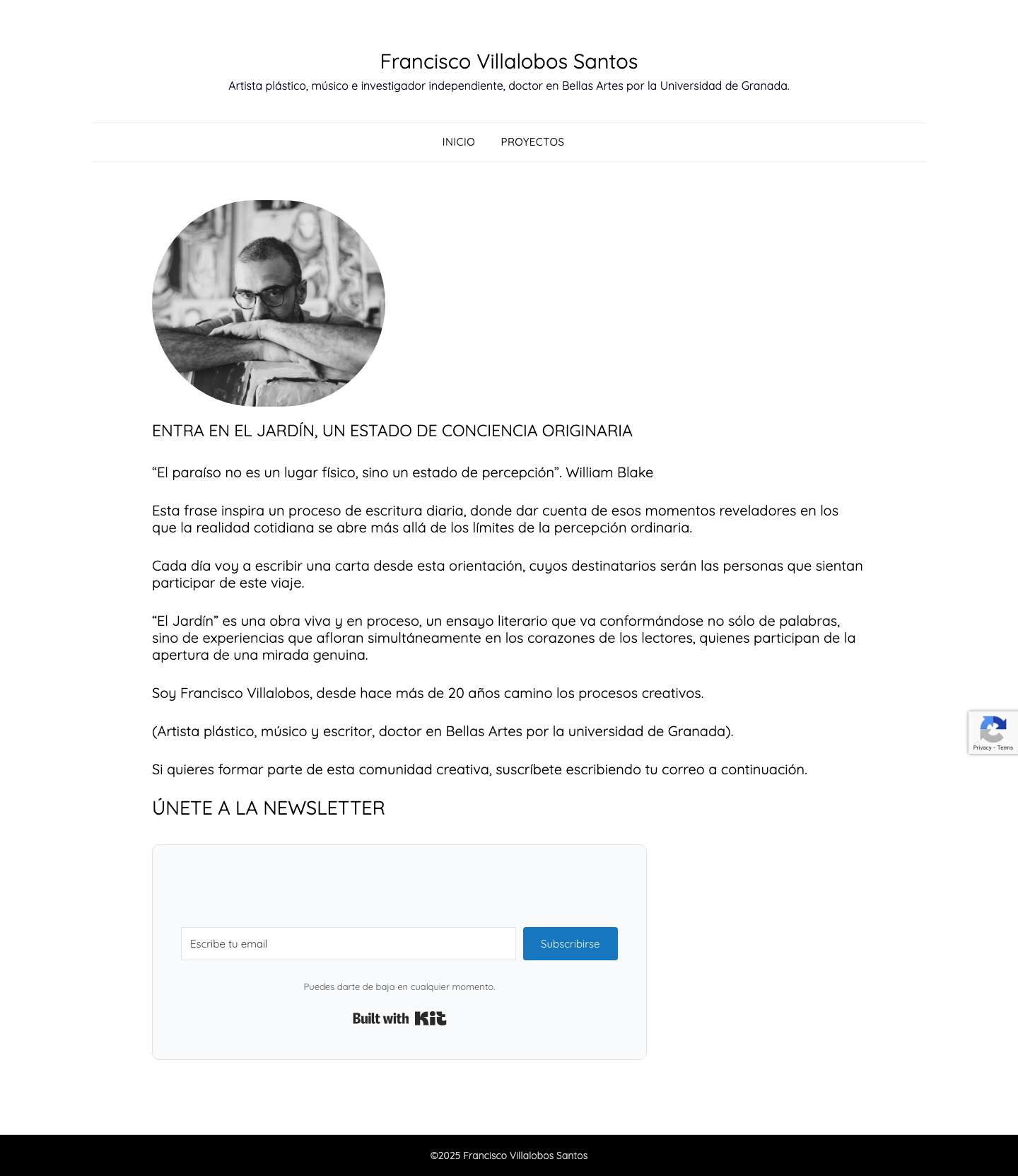 Francisco Villalobos Santos – Artista plástico, músico e investigador independiente, doctor en Bellas Artes por la Universidad de Granada. - Full Screenshot