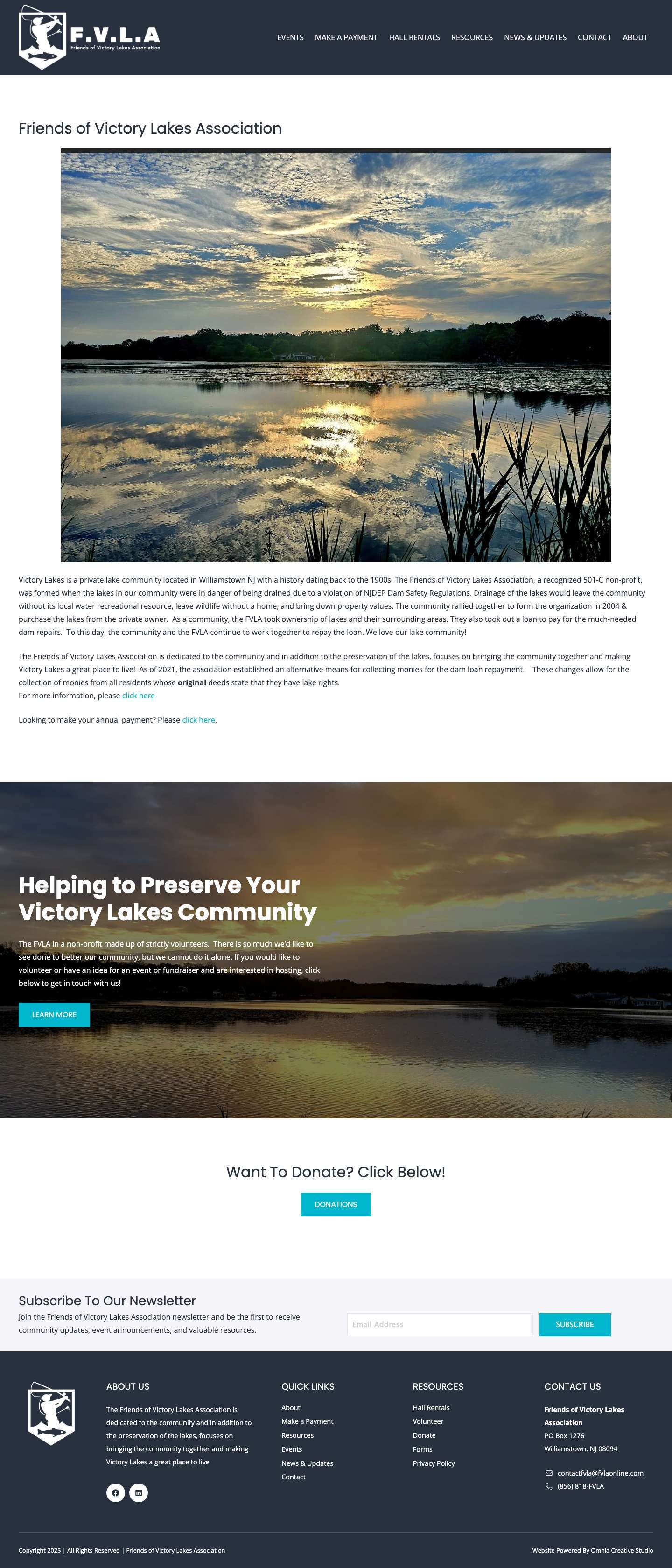 Friends of Victory Lakes Association | Williamstown, NJ - Full Screenshot