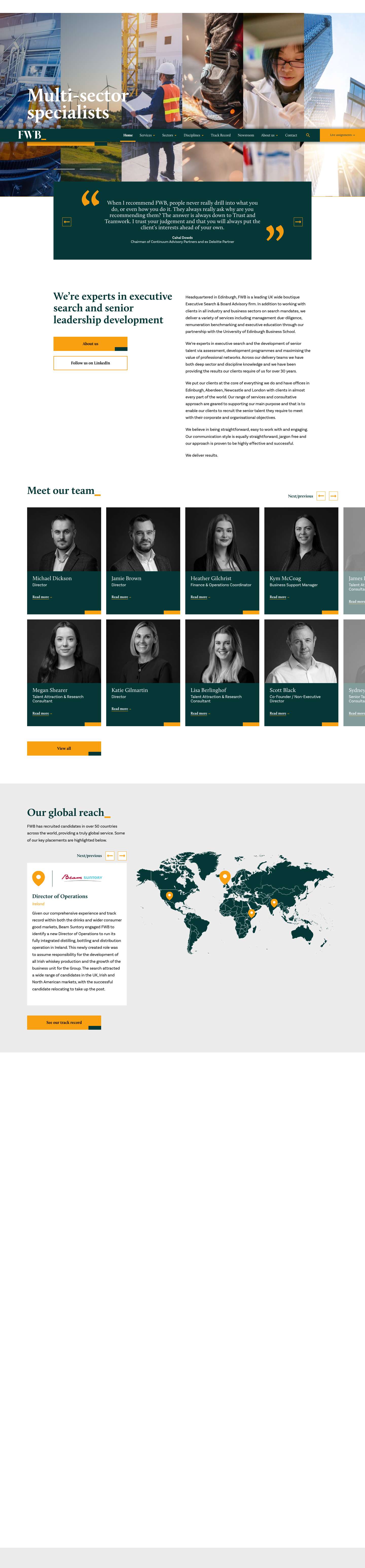 Executive search and selection company - FWB - Full Screenshot