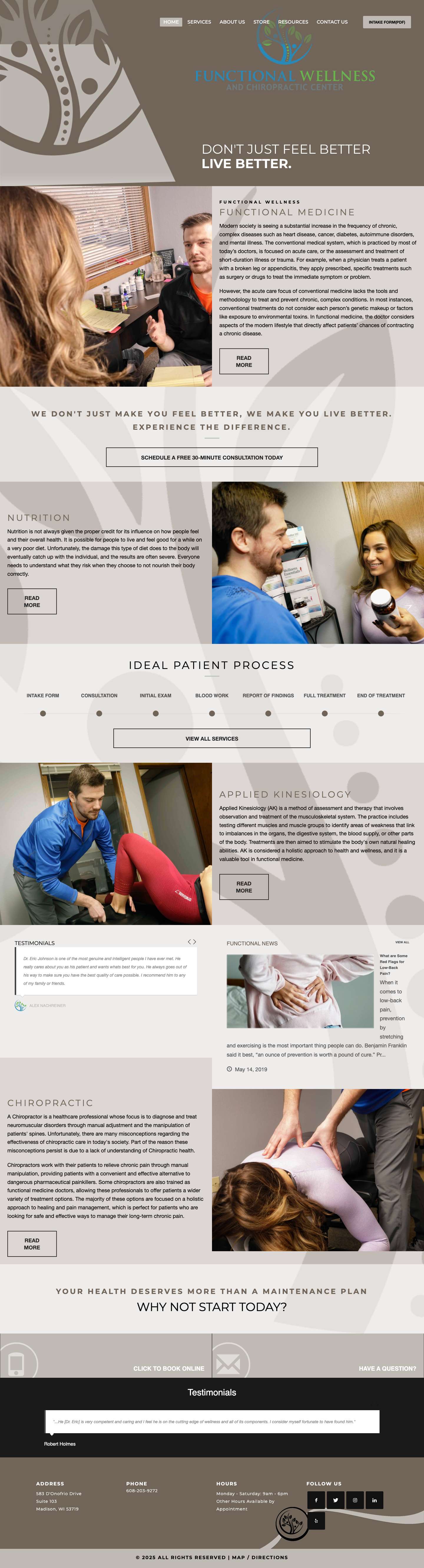 Chiropractor Madison WI | Neck & Back Pain Treatment | Chiropractic Clinics - Full Screenshot