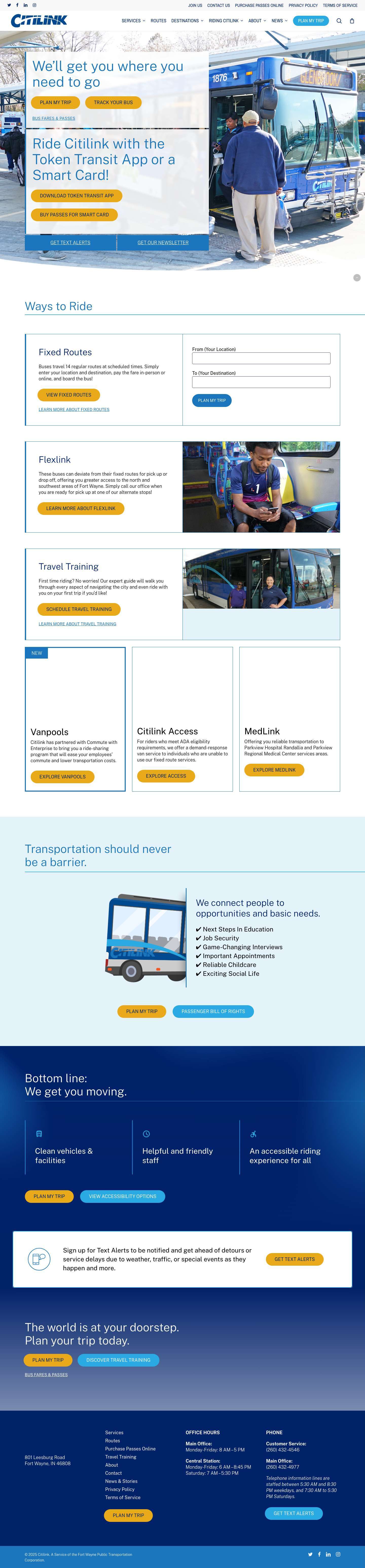 Explore Fort Wayne Public Transportation - Citilink Bus Transit – Google Maps - Full Screenshot