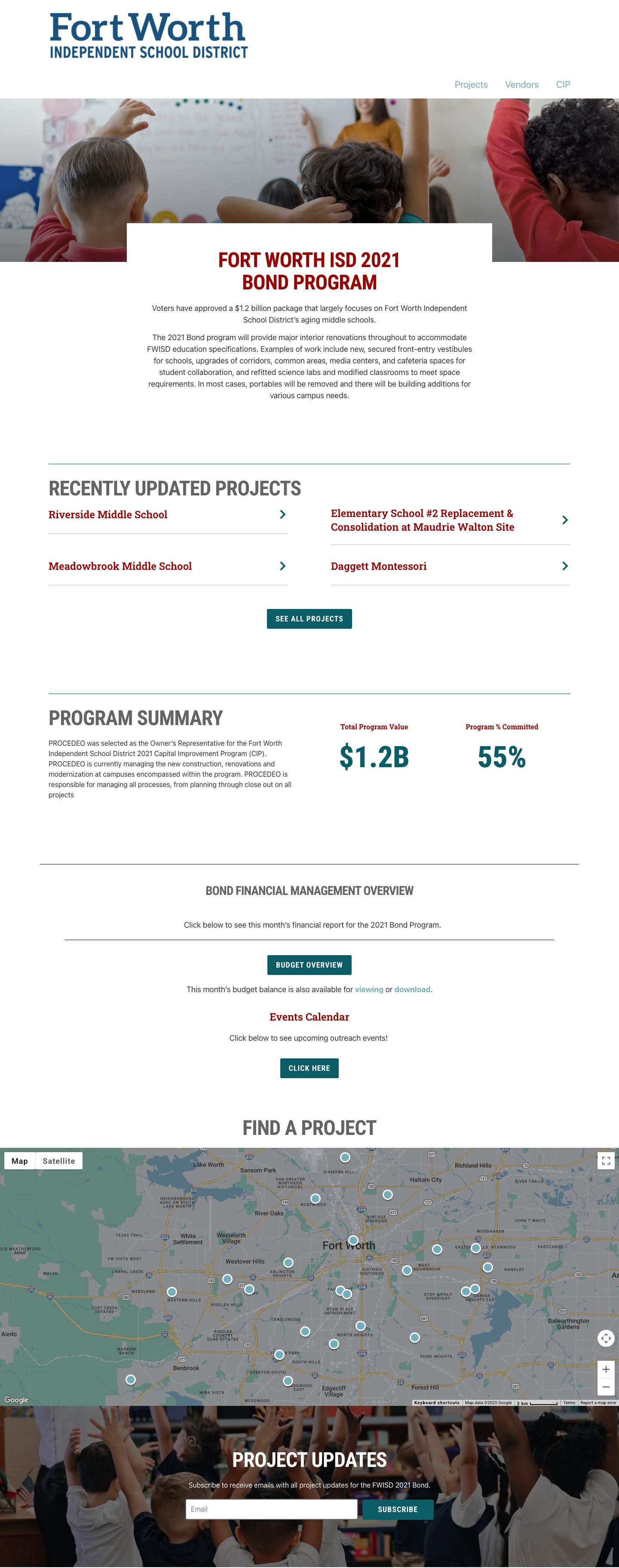 Fort Worth ISD 2021 Bond Program - Full Screenshot