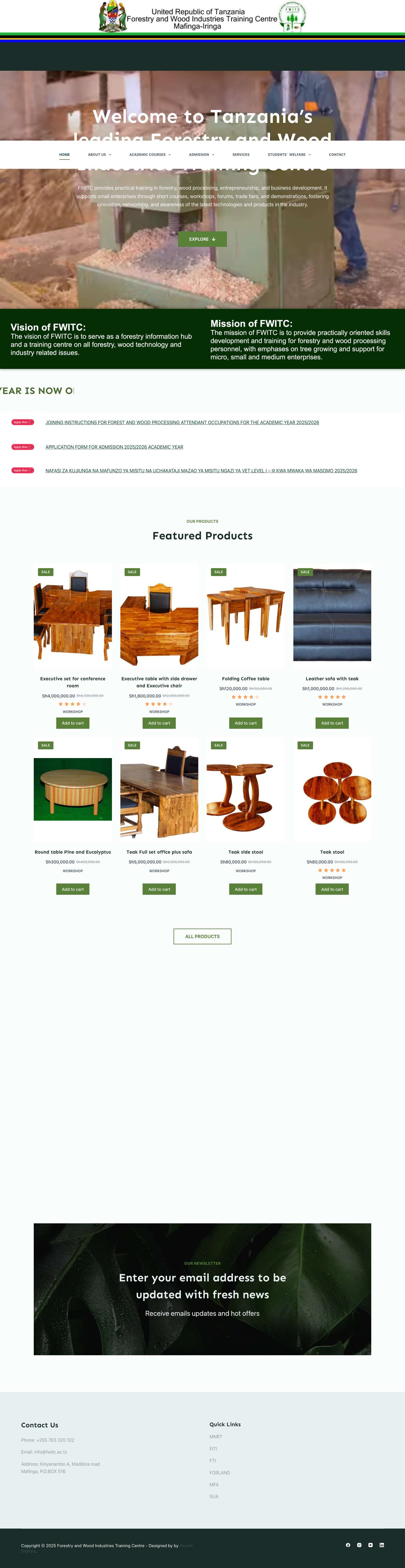 Forestry and Wood Industries Training Centre – NactVET - Full Screenshot