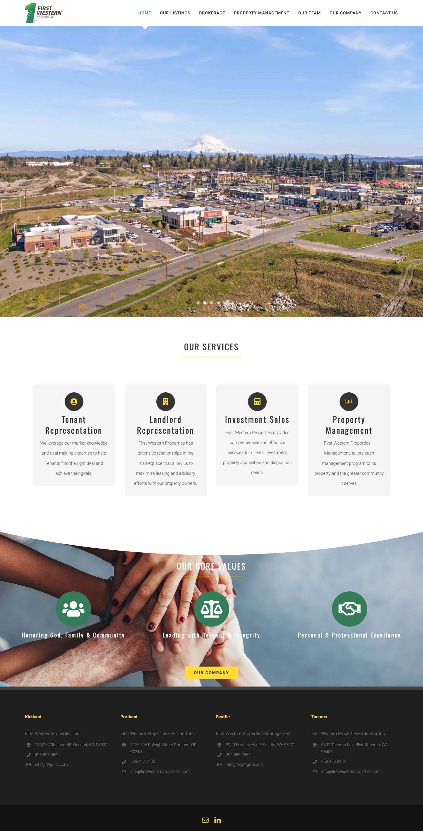 Home - First Western Properties - Full Screenshot