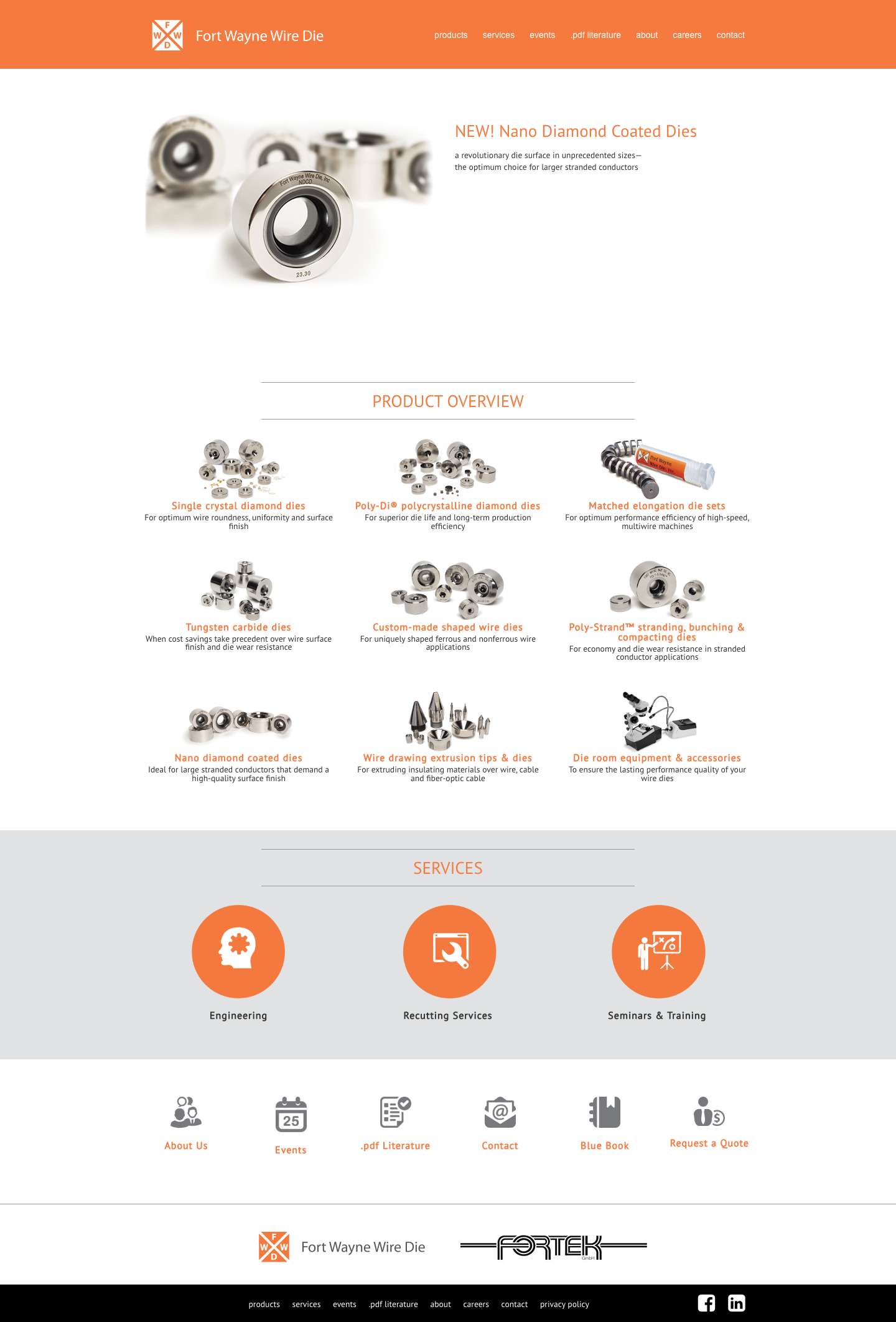 Fort Wayne Wire Die – Wire Die Manufacturer - Full Screenshot