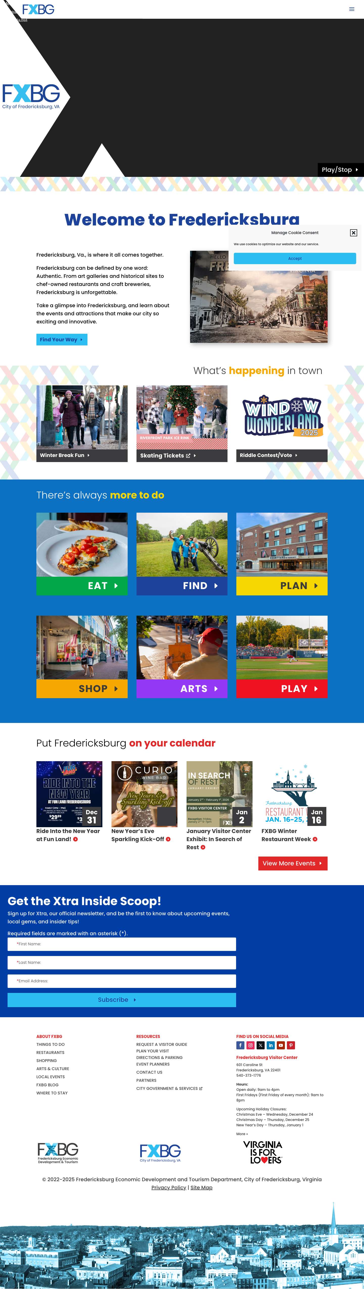 Visit Fredericksburg, Virginia - FXBGSearch - Full Screenshot