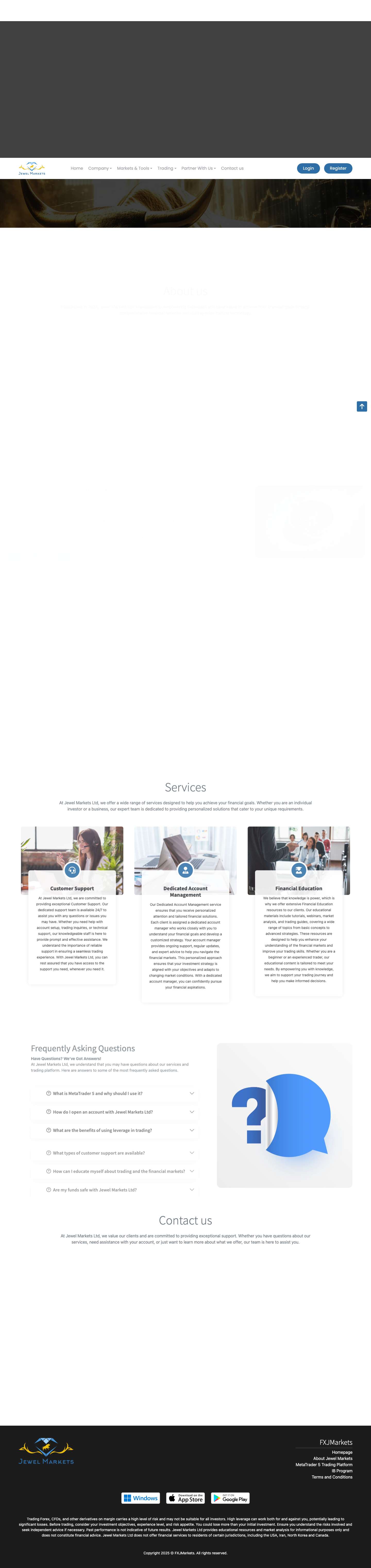 Homepage - FXJMarkets - Full Screenshot