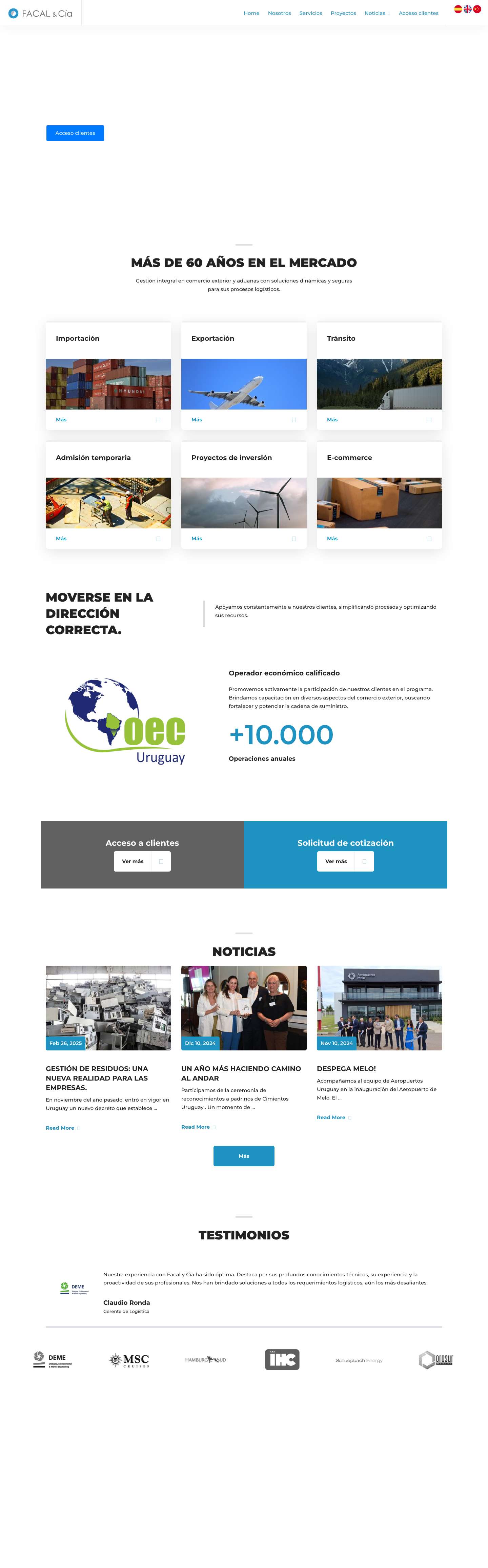 Facal & Cía – Comercio exterior aduanas - Full Screenshot