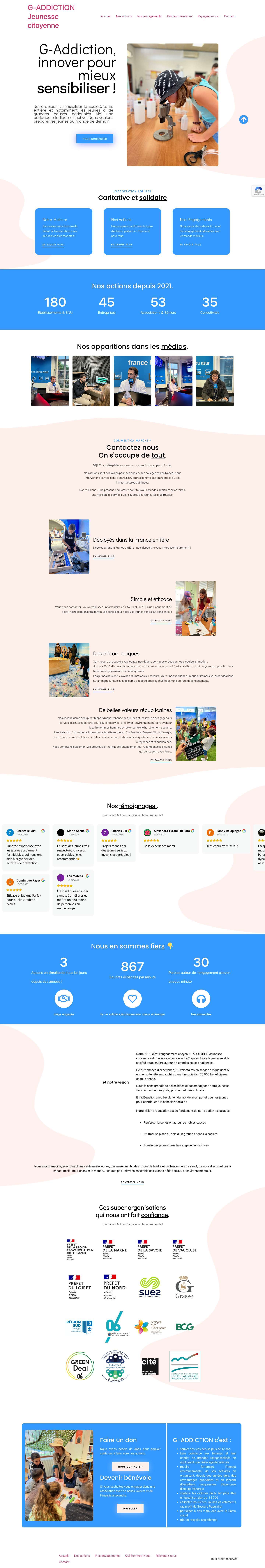 Accueil | G-ADDICTION Jeunesse citoyenne - Full Screenshot