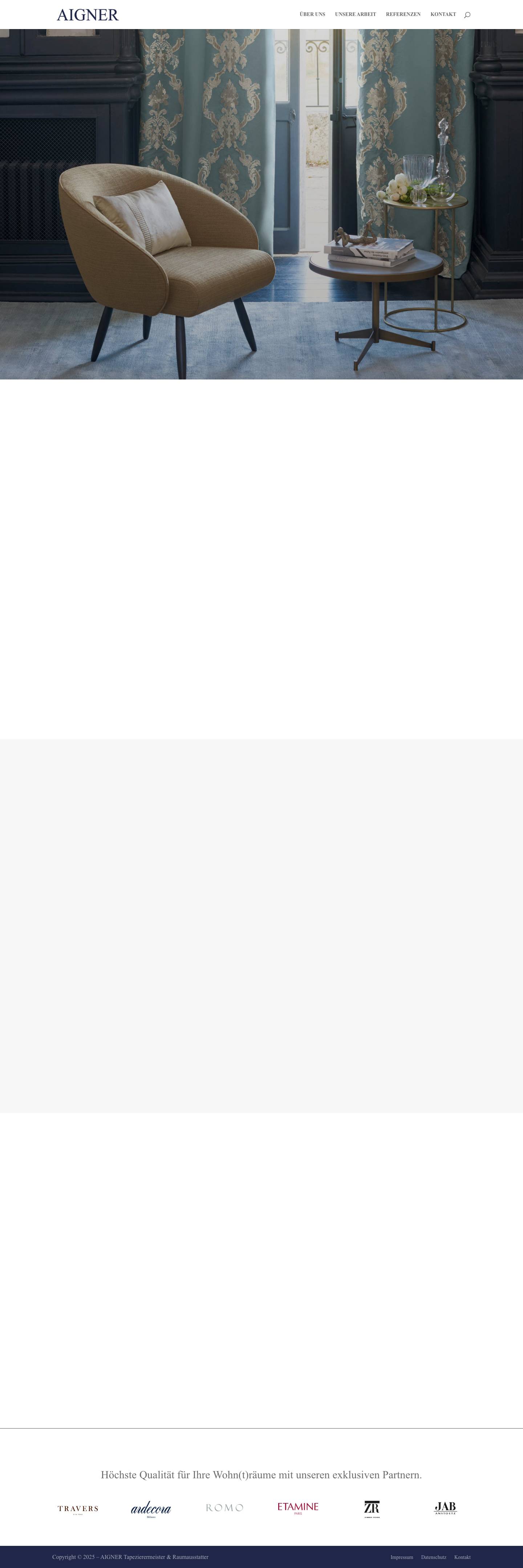 g-aigner.at | Tapezierermeister & Raumausstatter - Full Screenshot