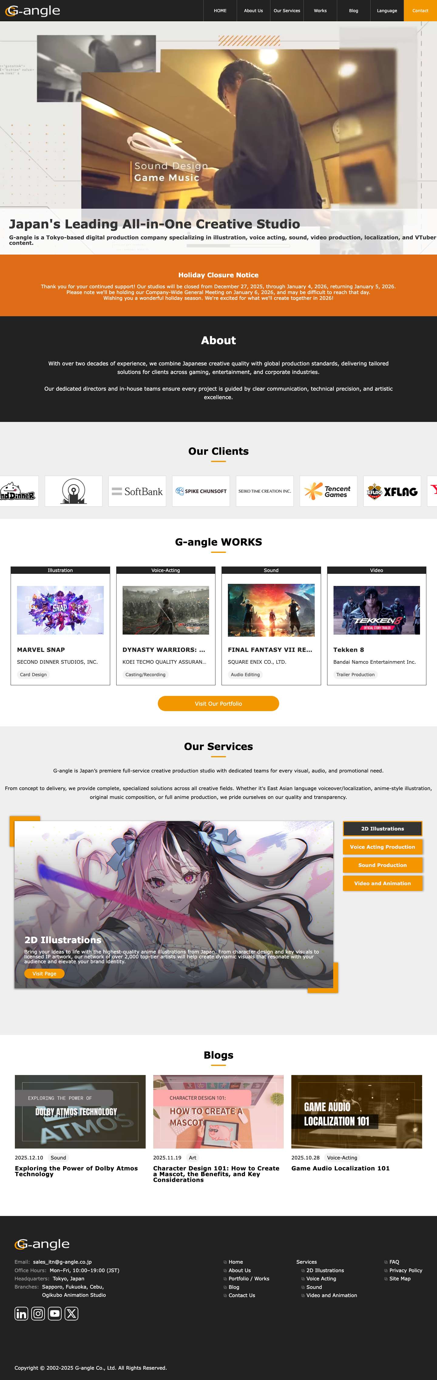 G-angle Co.,Ltd. | G-angle Official HP - Full Screenshot