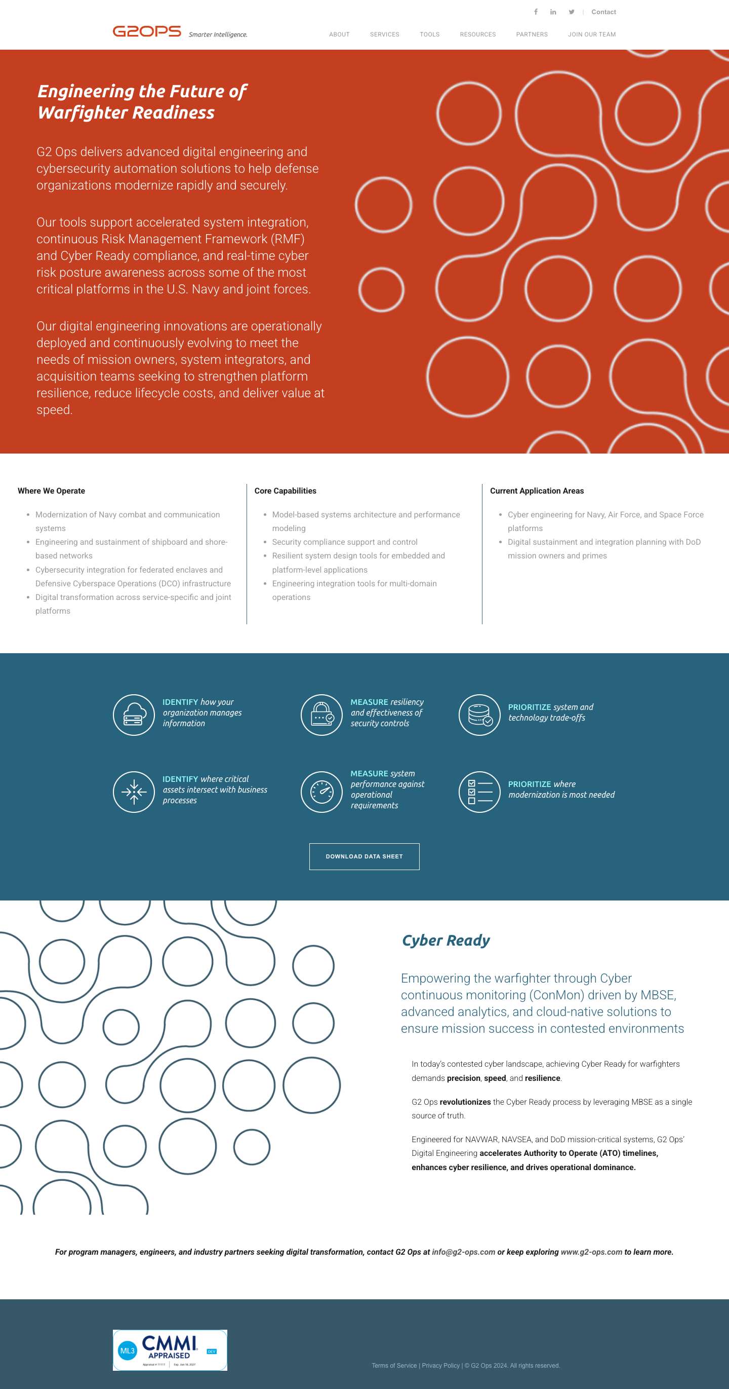 G2 Ops - Cybersecurity, Engineering, and Strategic IT - Full Screenshot