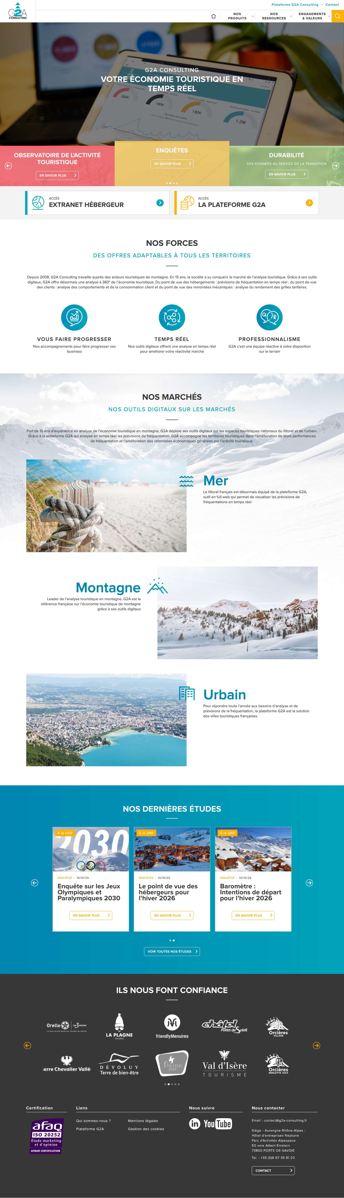 Votre économie touristique en temps réel - G2A - Consulting - Full Screenshot