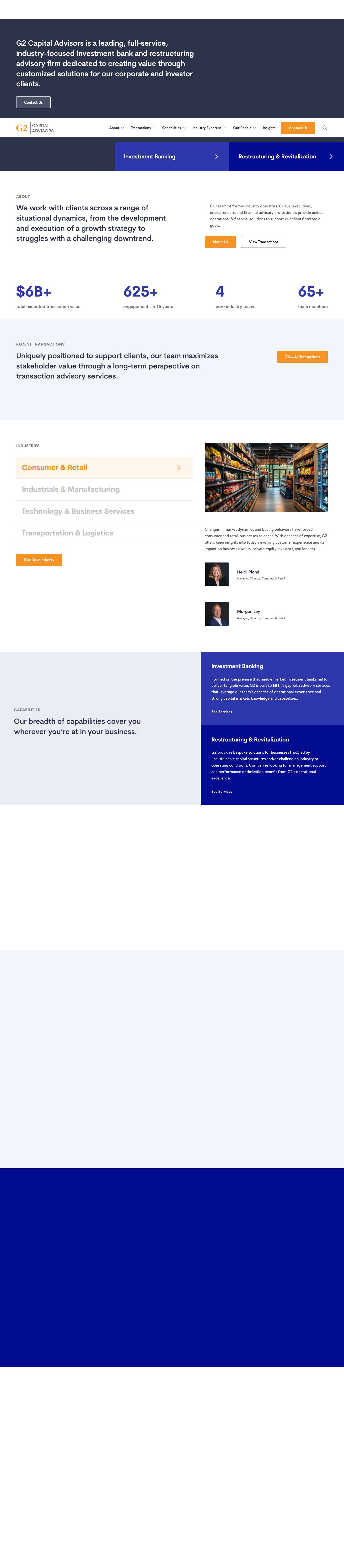 G2 Capital Advisors: Leading Investment Banking & Advisory Services - Full Screenshot