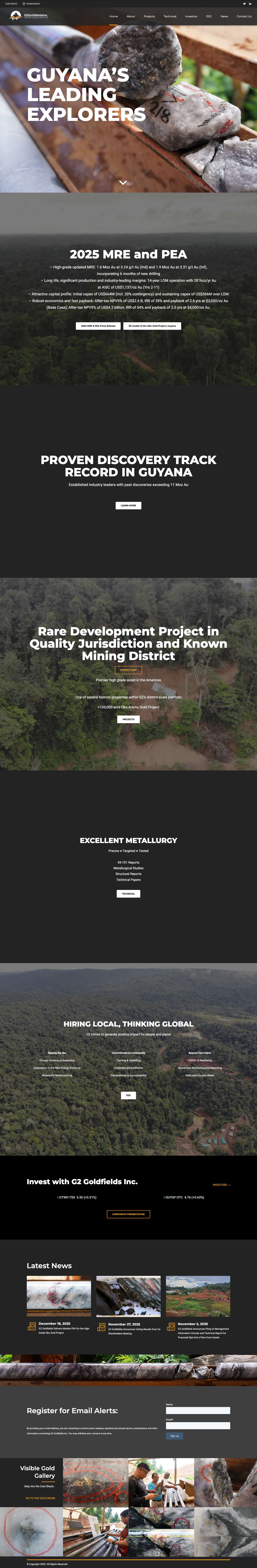 G2 Goldfields | WHERE GRADE MATTERS - Full Screenshot