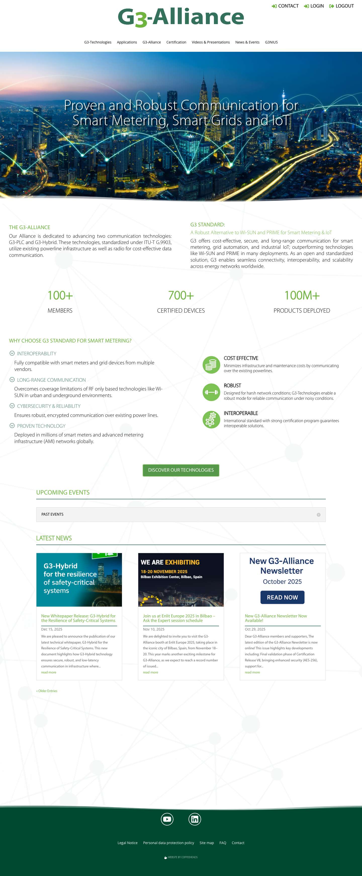 G3 Alliance wired PLC and wireless RF technology | for smart grid and IoT applications - Full Screenshot