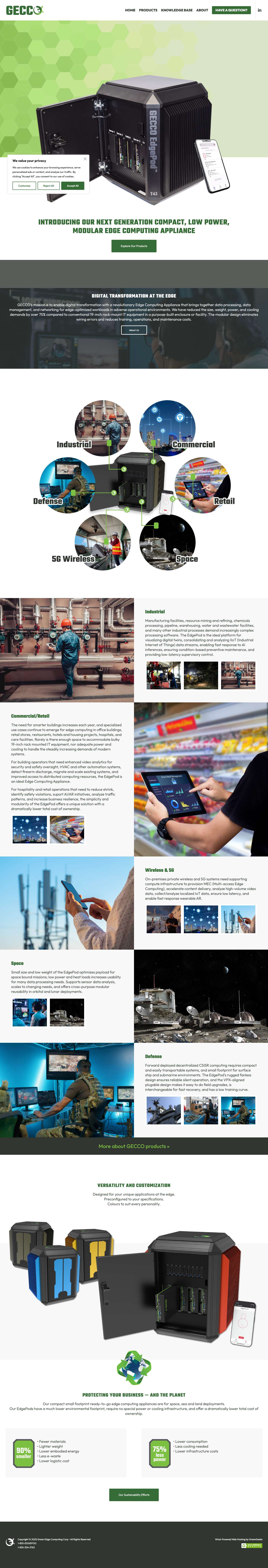 Green Edge Computing Corp – Compact, low-power micro-cloud platform for intense edge computing applications - Full Screenshot