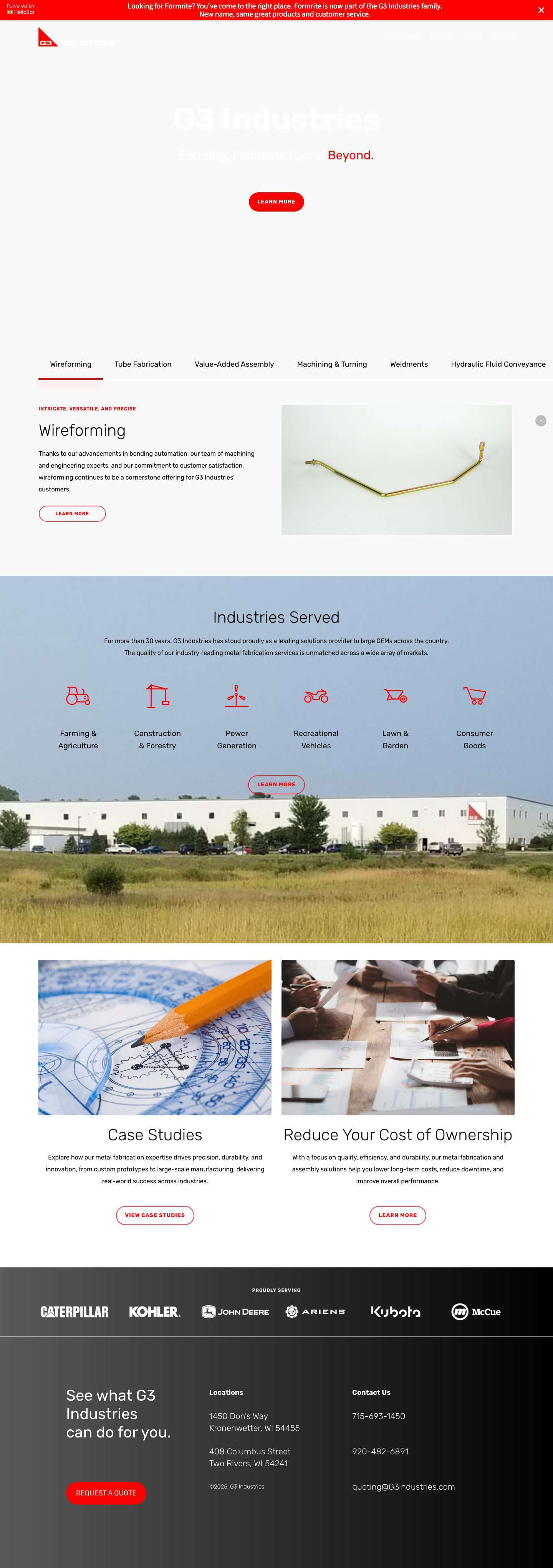 Home - G3 Industries - Full Screenshot