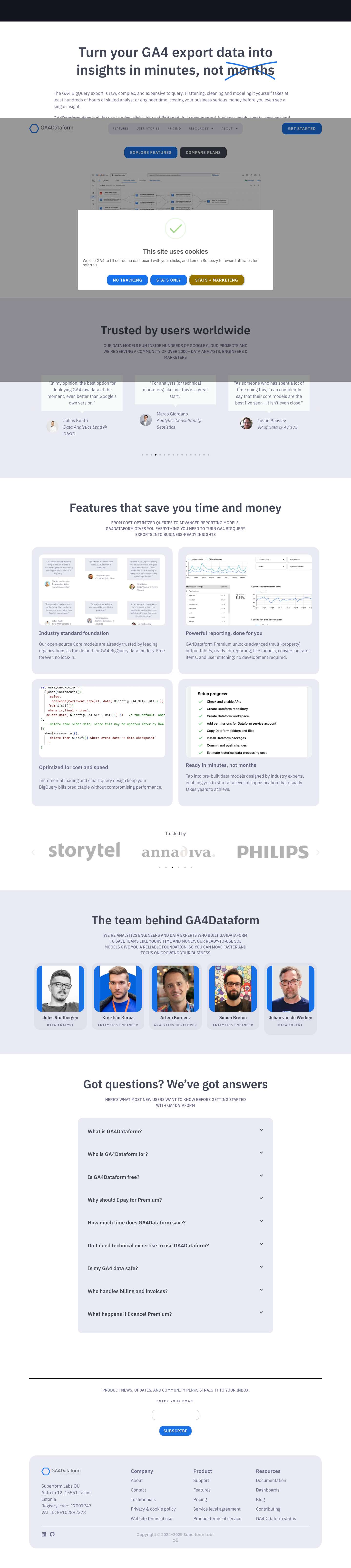 Home - GA4Dataform - Full Screenshot