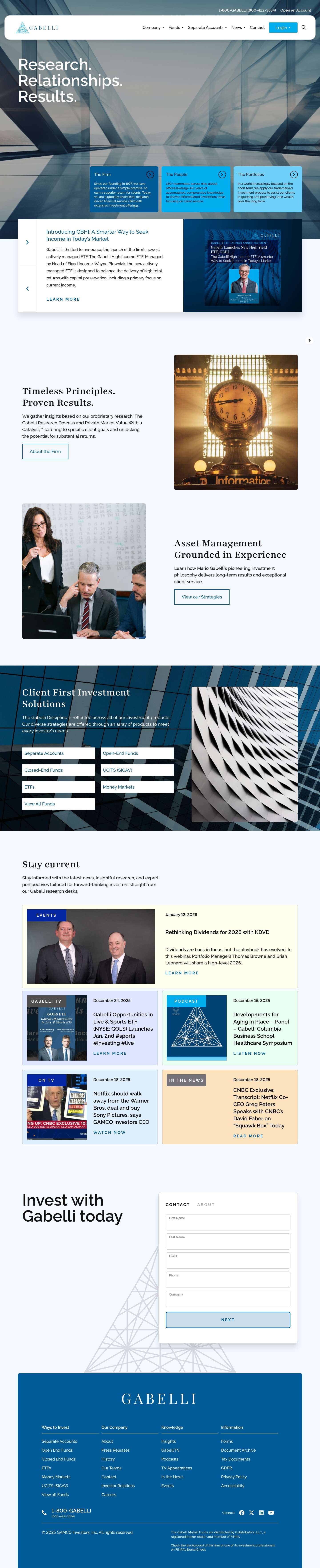 Gabelli: Your Partner in Long-Term Growth - Gabelli - Full Screenshot