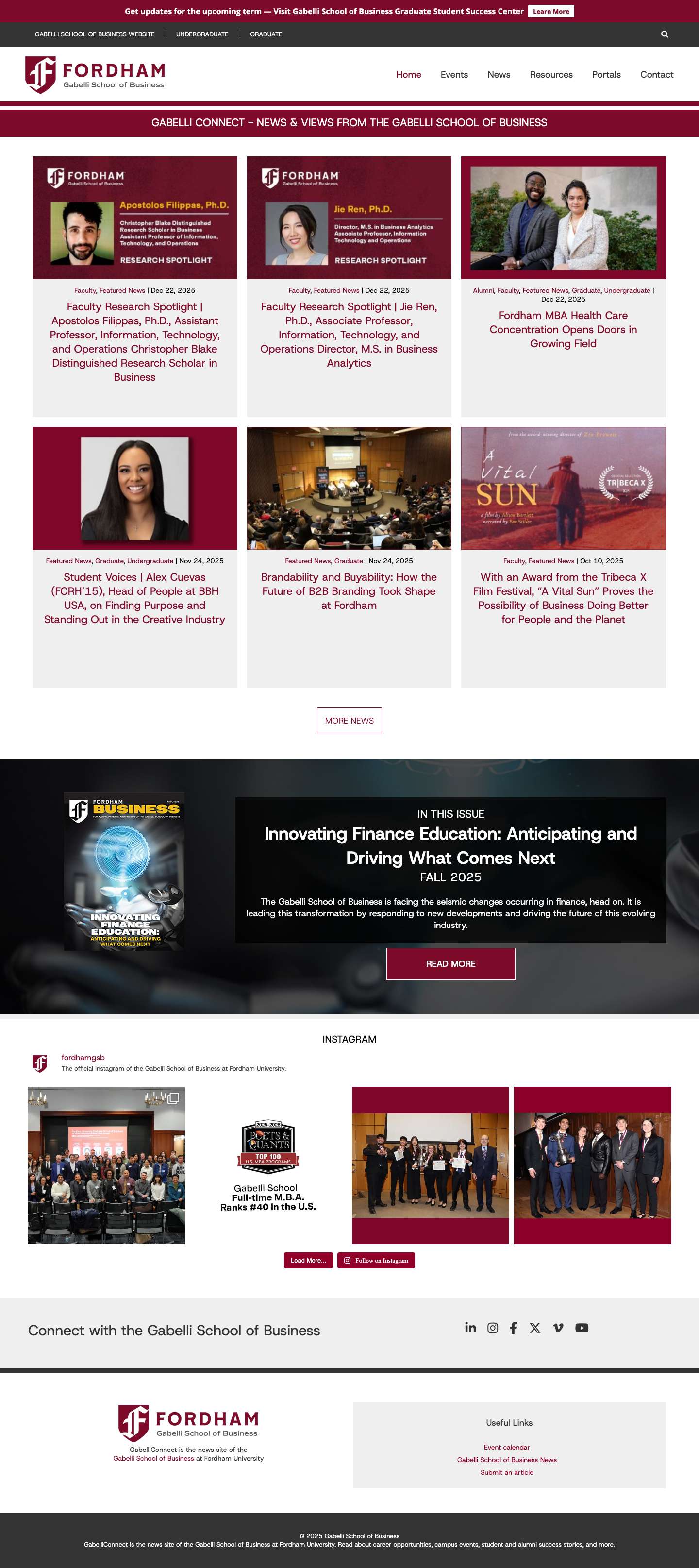 Gabelli Connect — Gabelli School of Business at Fordham University - Full Screenshot