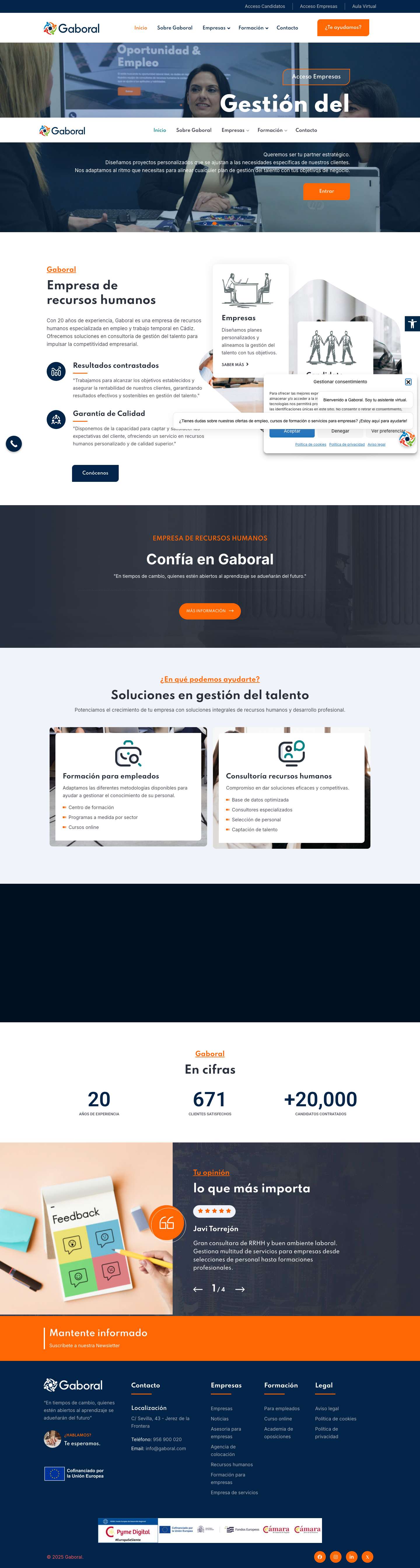 Gaboral - Empresa de Recursos humanosHerramientas de accesibilidadAumentar textoDisminuir textoEscala de grisesAlto contrasteContraste negativoFondo claroSubrayar enlacesFuente legibleRestablecer - Full Screenshot