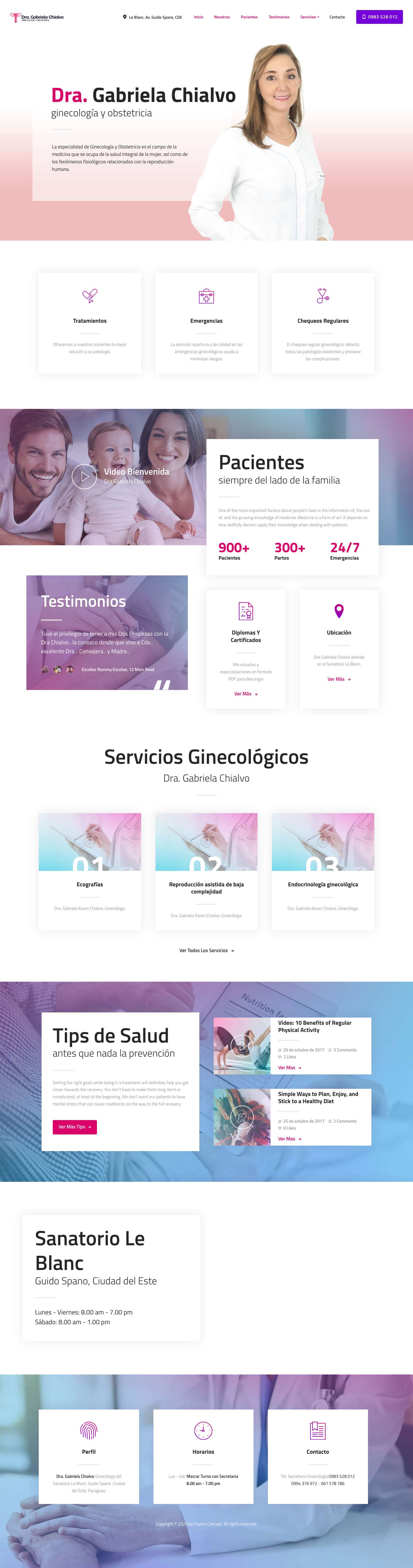 Dra. Gabriela Chialvo – Ginecología y Obstetricia - Full Screenshot