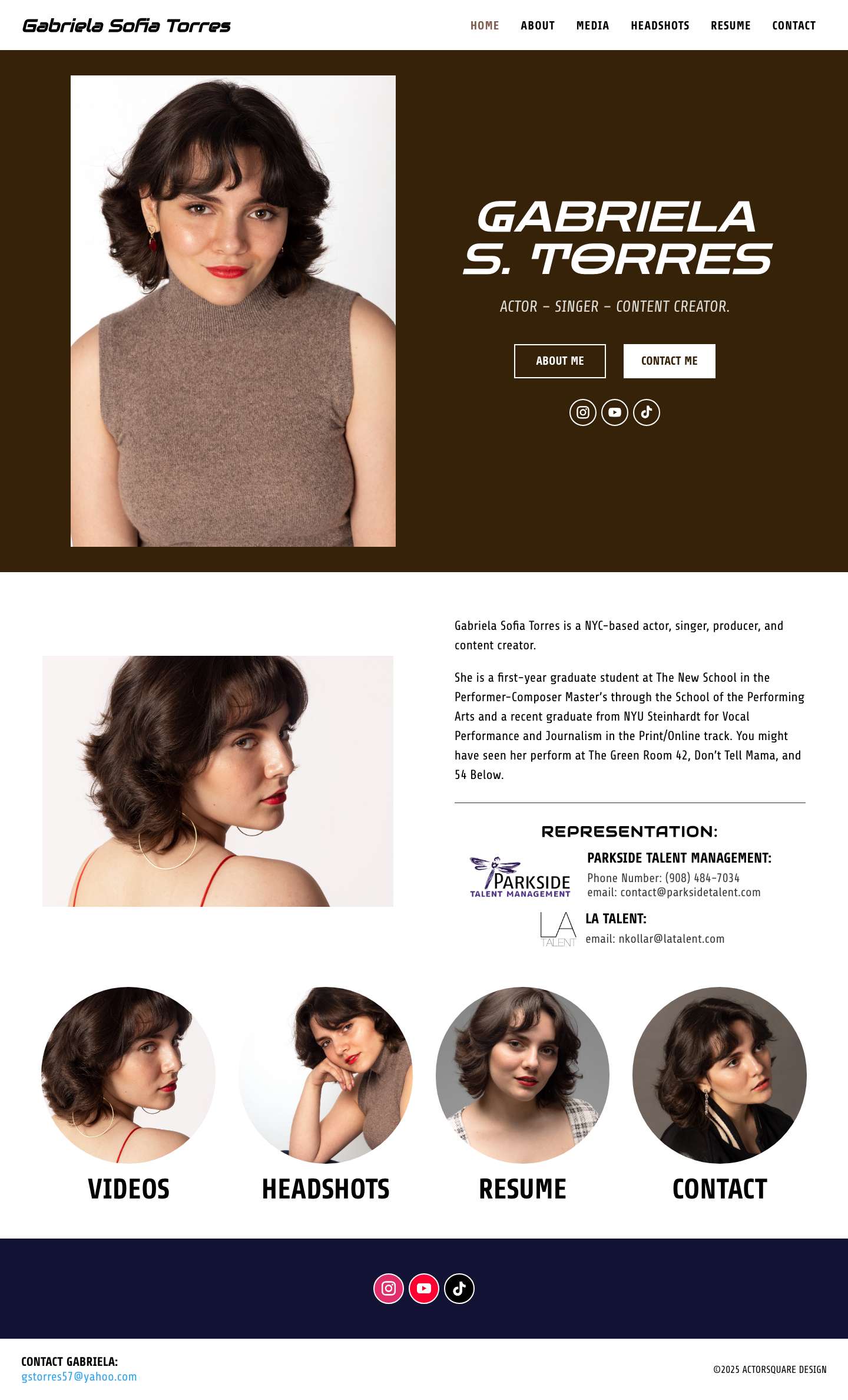 Gabriella Torres | Actor/Singer/Producer - Full Screenshot