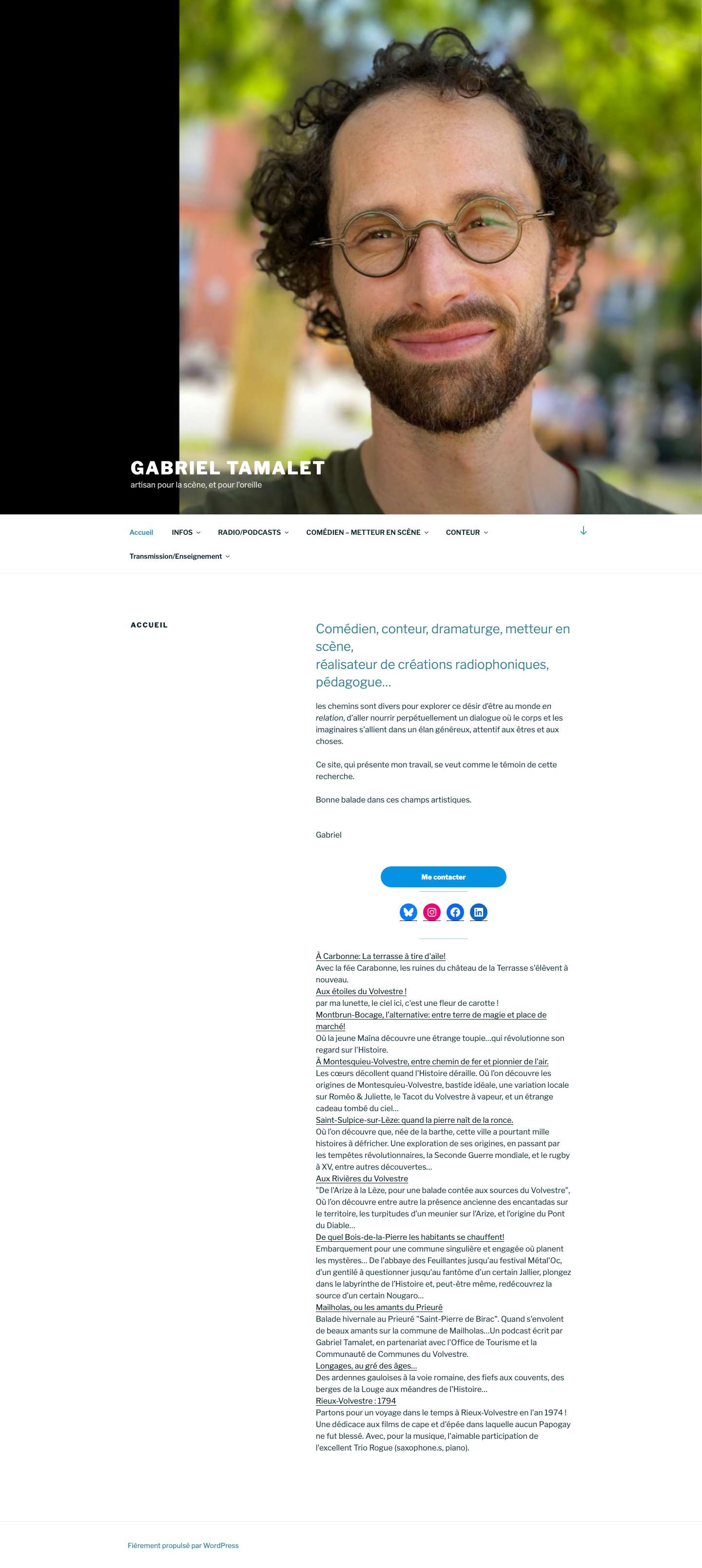 Gabriel Tamalet – artisan pour la scène, et pour l'oreille - Full Screenshot