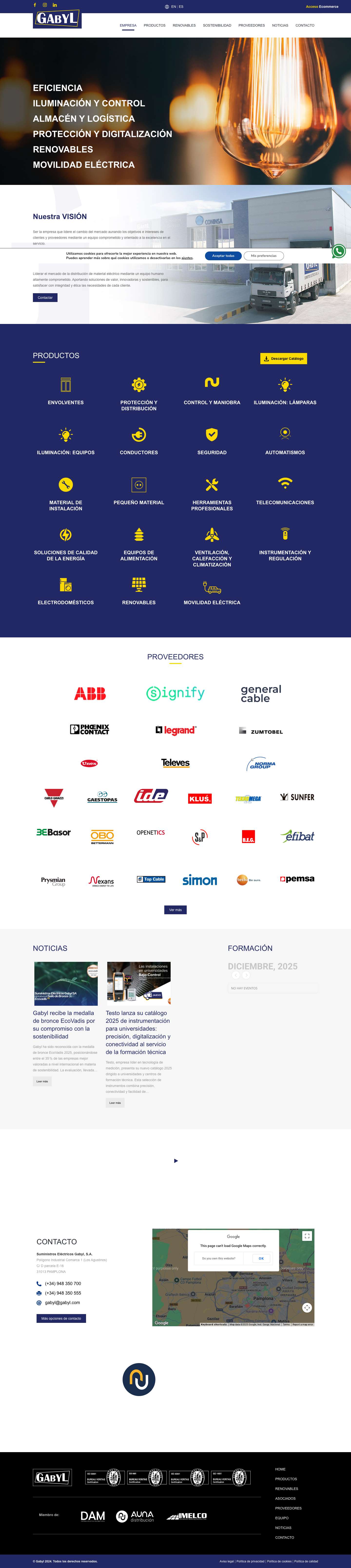 Gabyl – Comercialización y distribución de material eléctrico. El cliente, siempre lo primero. - Full Screenshot