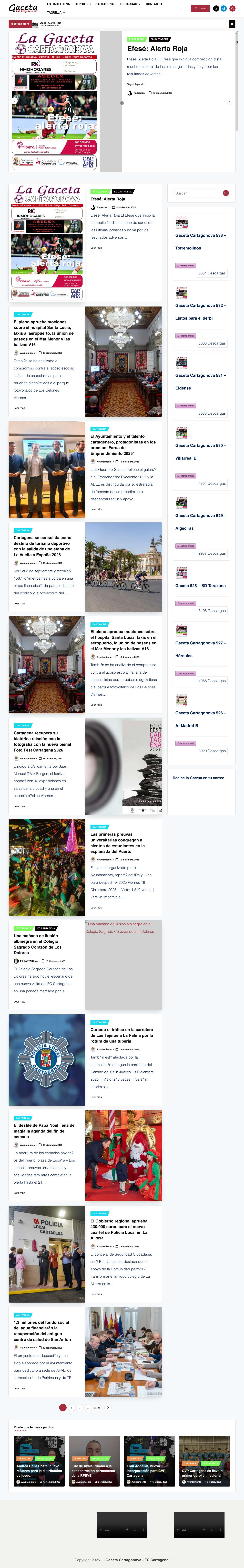 Gaceta Cartagonova - FC Cartagena - Gaceta Cartagonova, La Web que te informa de Cartagena, FC Cartagena, - Full Screenshot