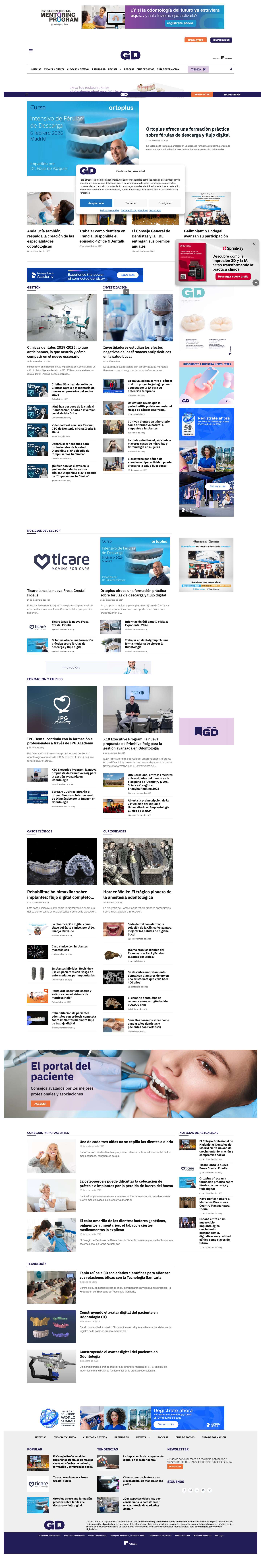 Gaceta Dental - Revista de Actualidad del Sector Dental - Full Screenshot