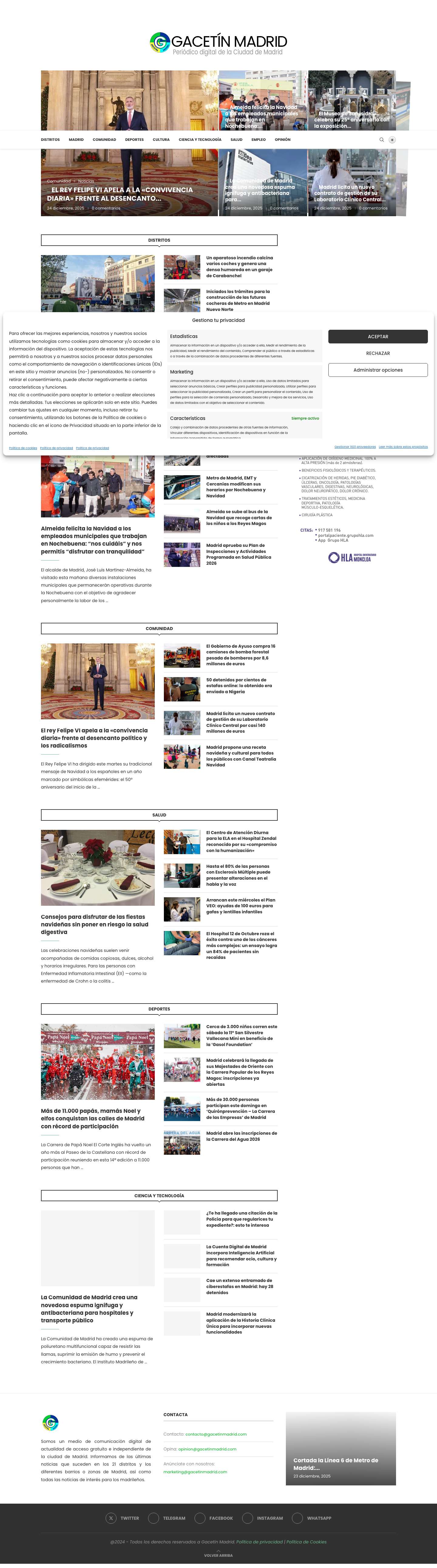 Gacetín Madrid — Noticias Madrid, periódico digital de la ciudad de Madrid. - Full Screenshot