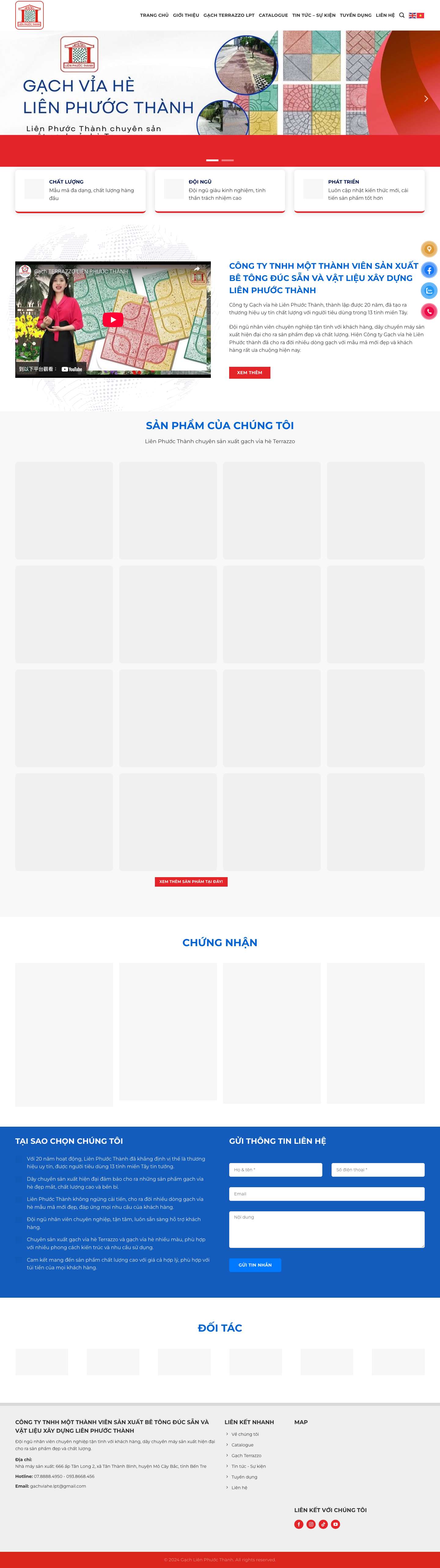 Gạch vỉa hè Liên Phước ThànhCông ty sản xuất gạch vỉa hè Liên Phước Thành - Full Screenshot