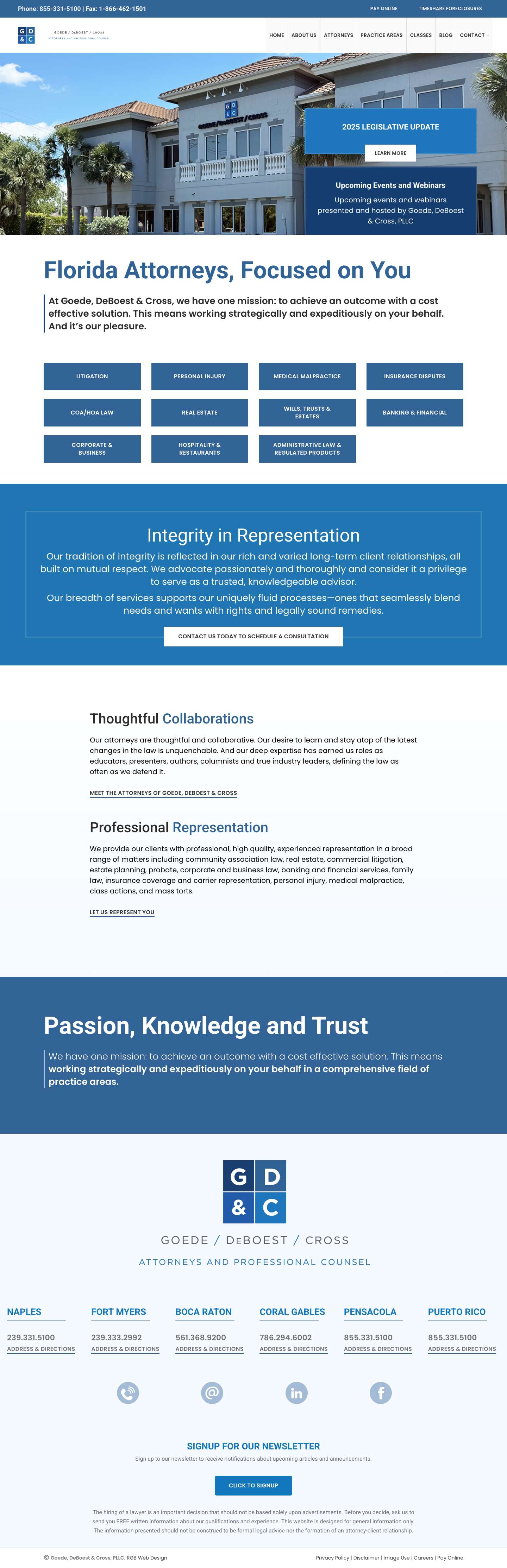 Goede, DeBoest & Cross | GD&C Law Florida Attorneys & Counsel - Full Screenshot