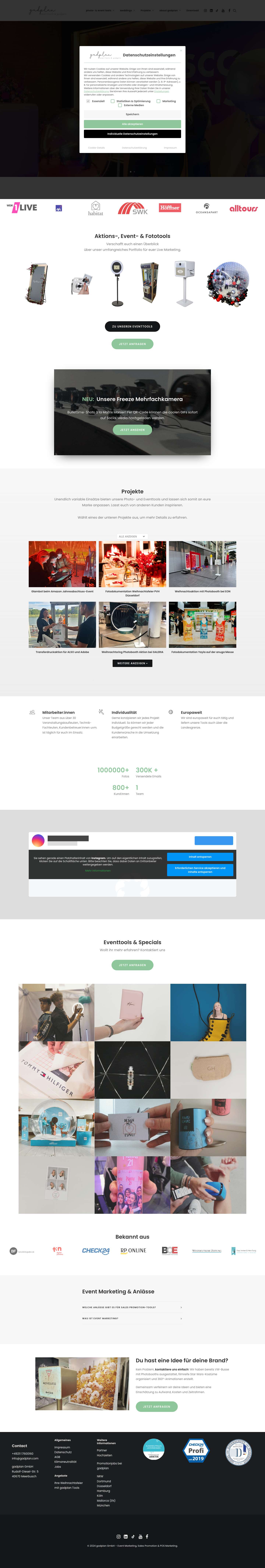 gadplan GmbH Event Marketing & Sales Promotion - Phototools - Full Screenshot