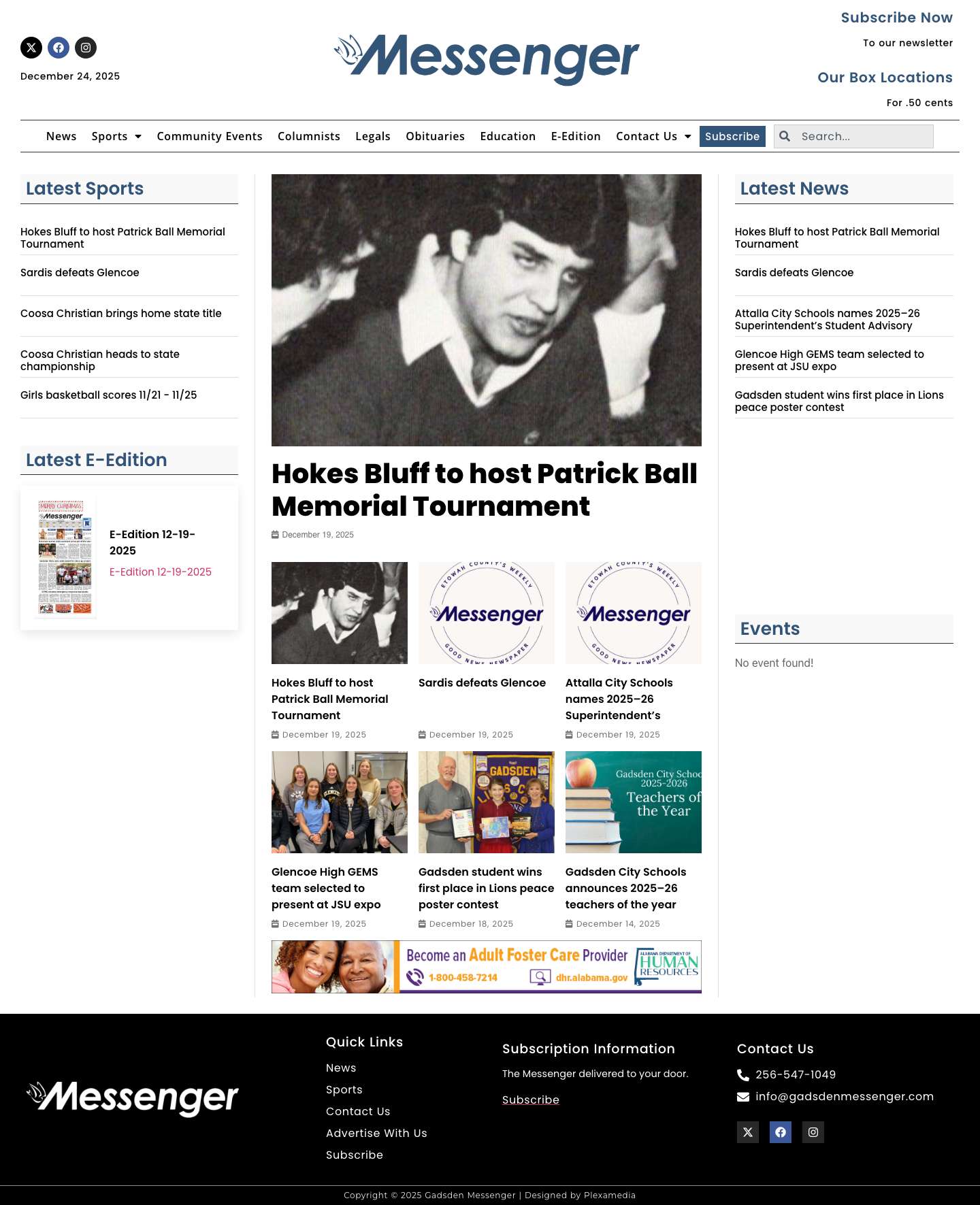 Home - Gadsden Messenger - Full Screenshot