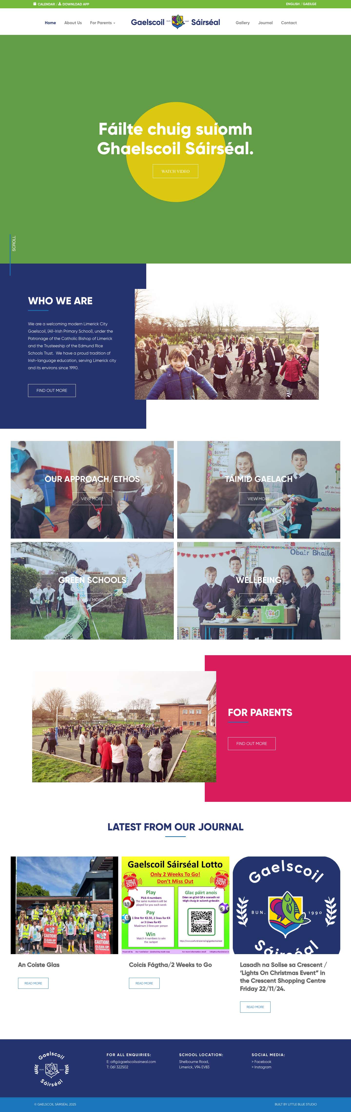 Home - Gaelscoil Sáirséal - Full Screenshot