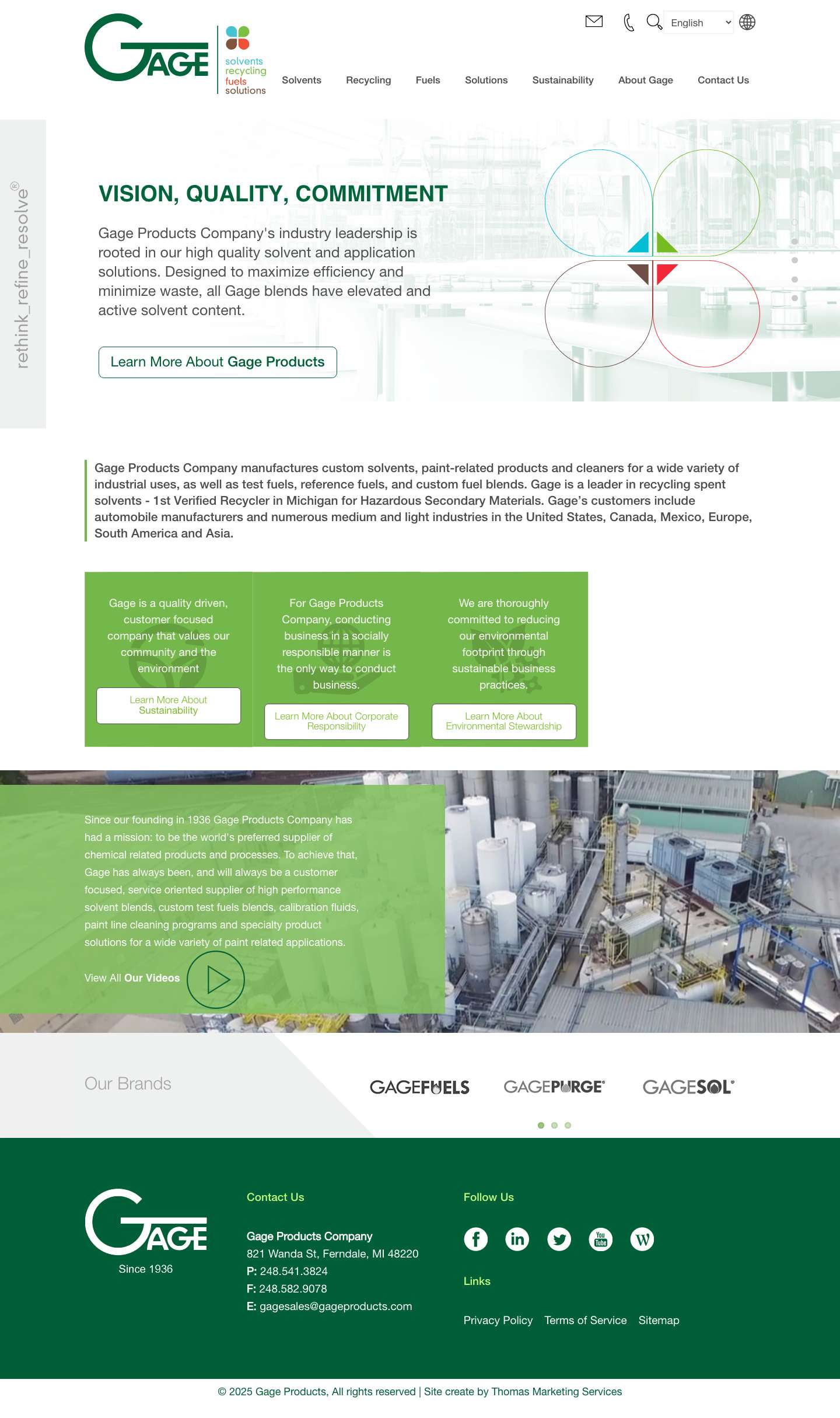 Solvents, Closed-Loop Recycling, Fuels & Cleaning Application Solutions - Full Screenshot