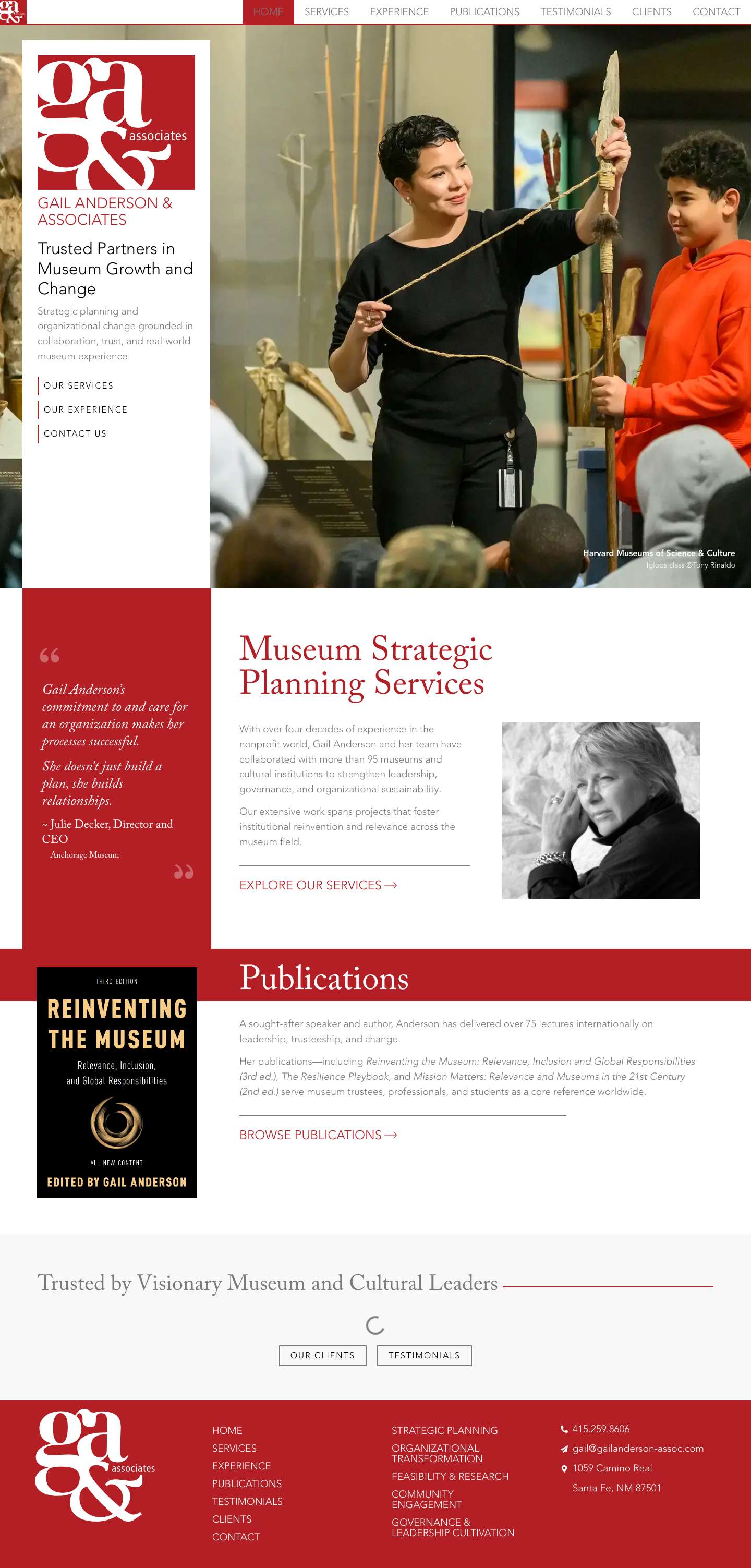 Museum Strategic Planning Services - Gail Anderson & Associates - Full Screenshot