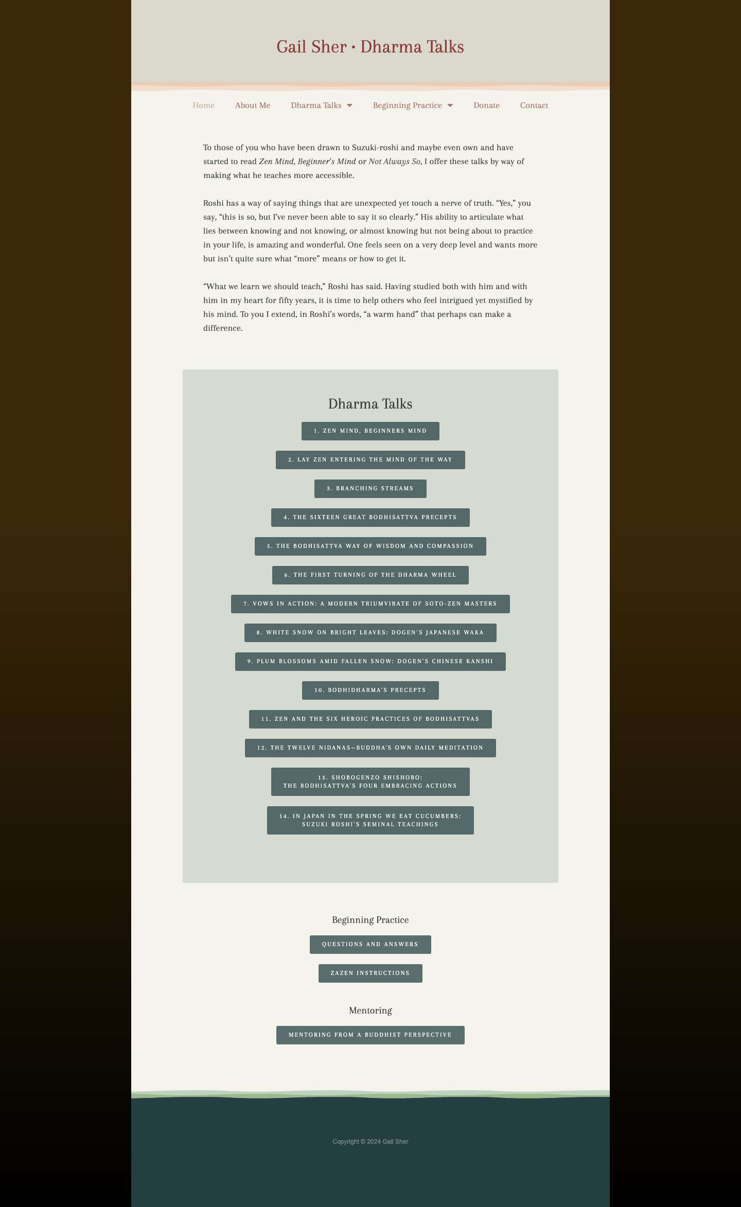 Gail Sher Dharma Talks - Full Screenshot