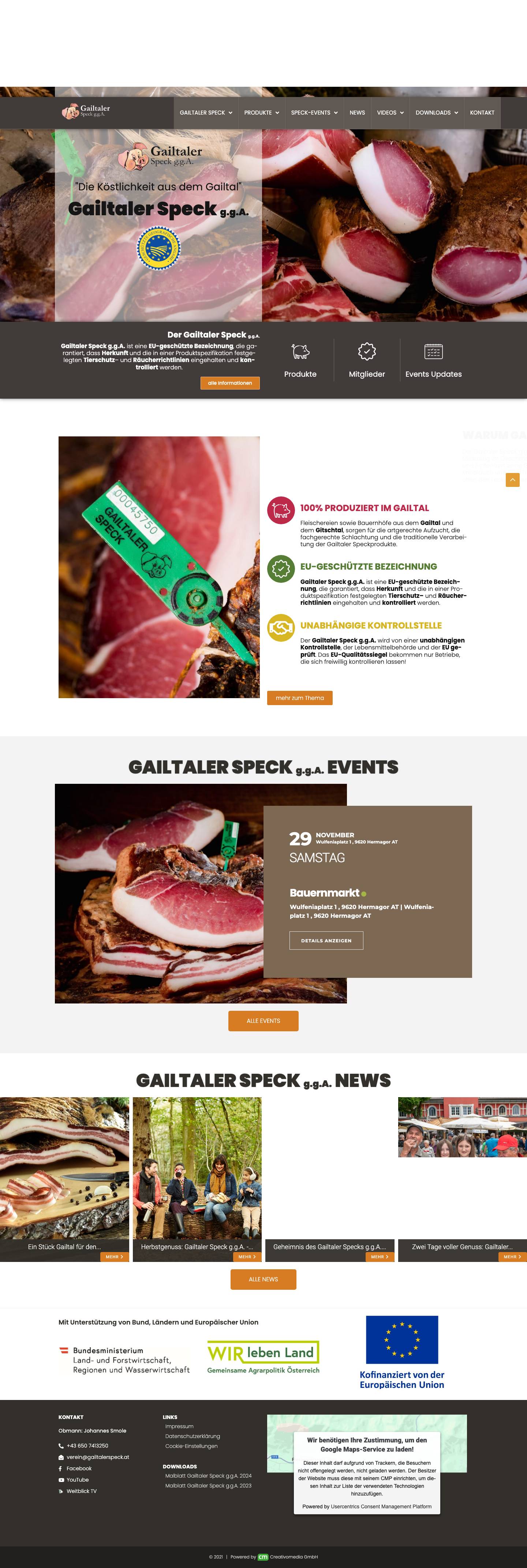 Gailtaler Speck | Genuss aus der Region Hermagor / Nassfeld - Full Screenshot