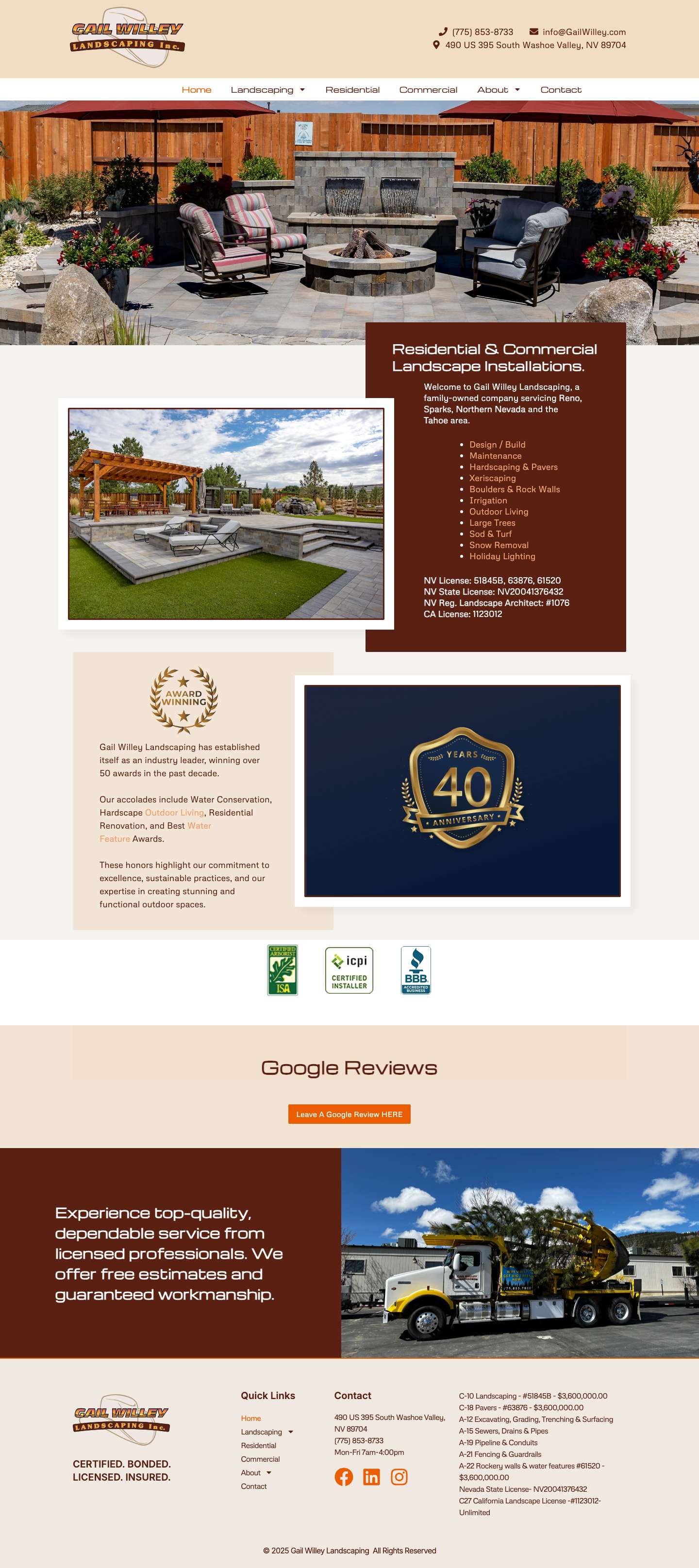 Landscape Design Reno, Installation & Maintenance | Gail Willey - Full Screenshot