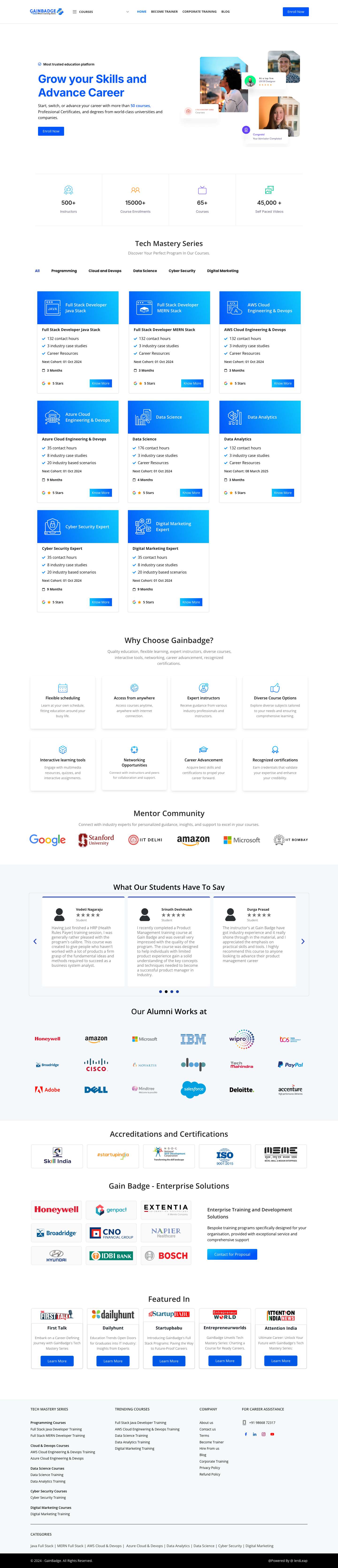 Gain Badge - Online Training Courses - Full Screenshot