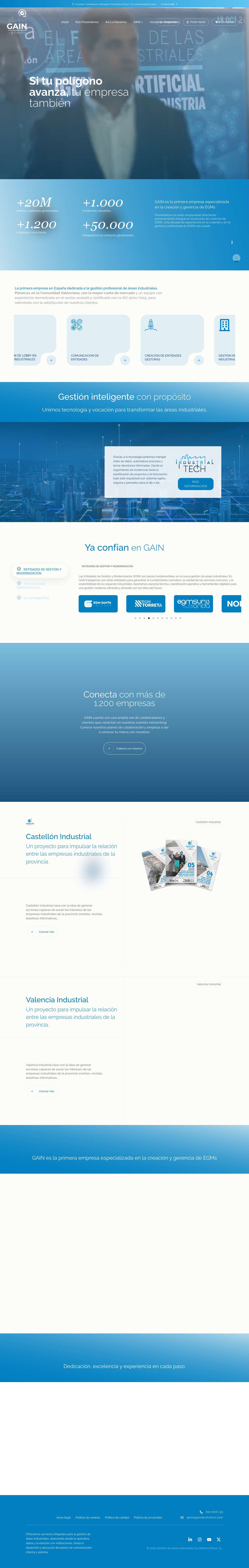 GAIN – Ofrecemos servicios integrales para la gestión de áreas industriales - Full Screenshot