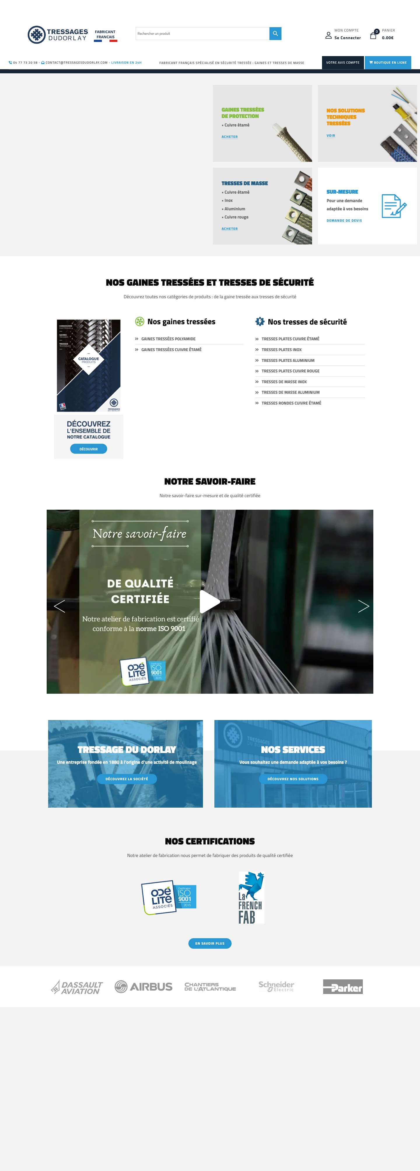 Tresses de masse et gaines tressées - Tressages du Dorlay - Full Screenshot