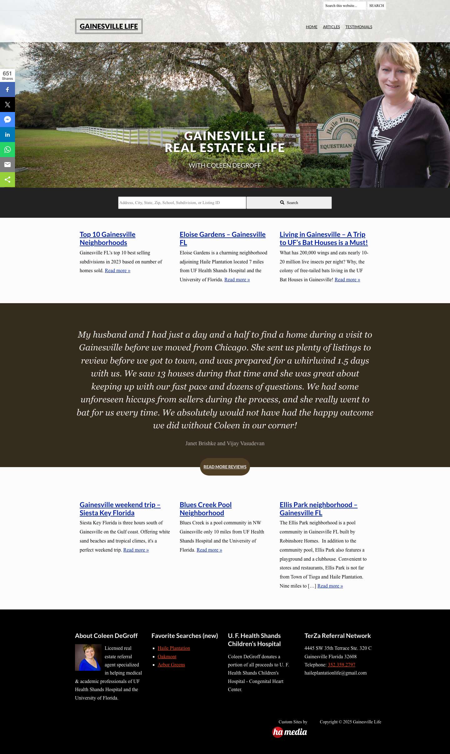 Welcome to Gainesville Life - Full Screenshot