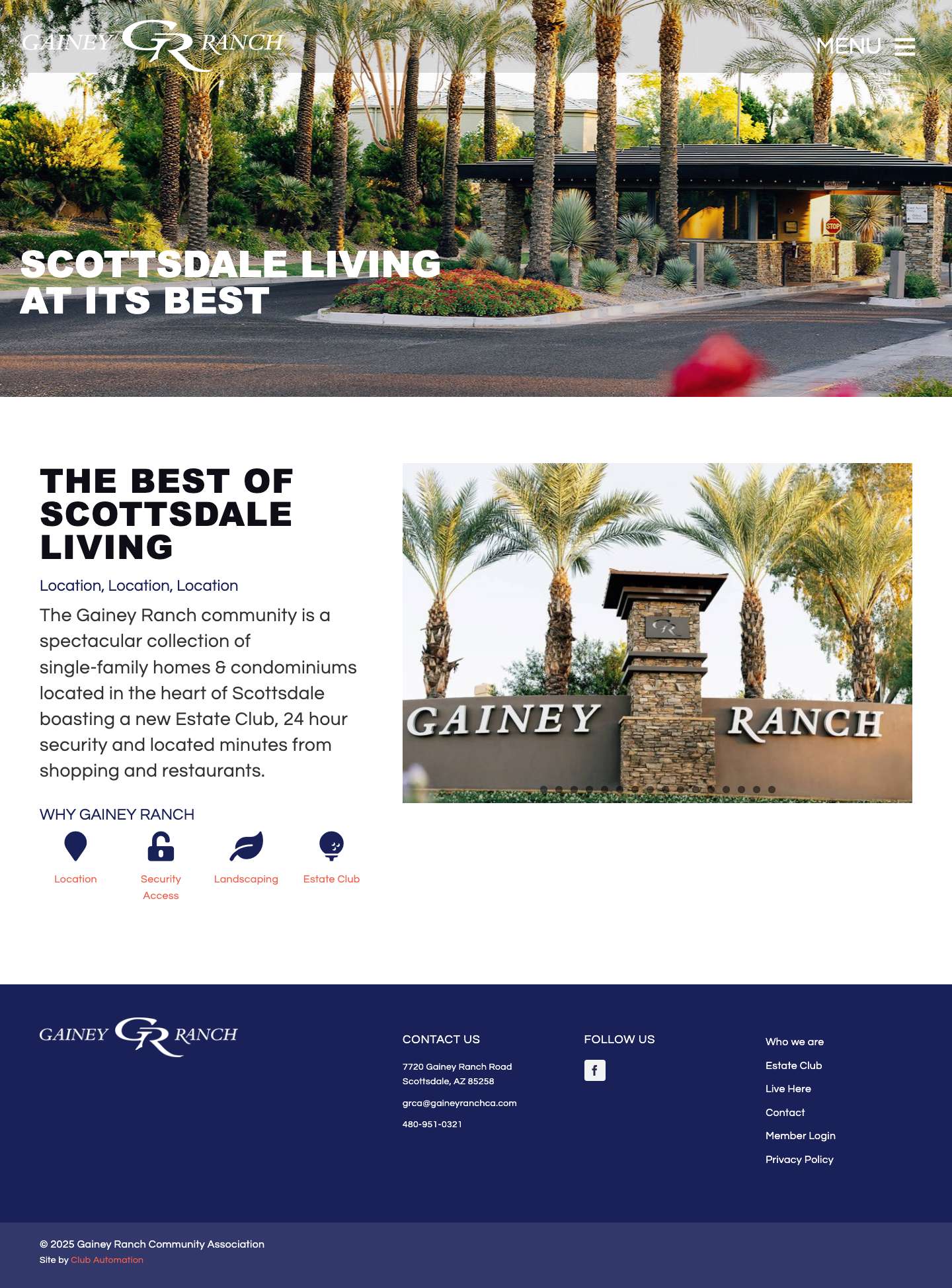 Gainey Ranch Community Association – The Best of Scottsdale Living - Full Screenshot