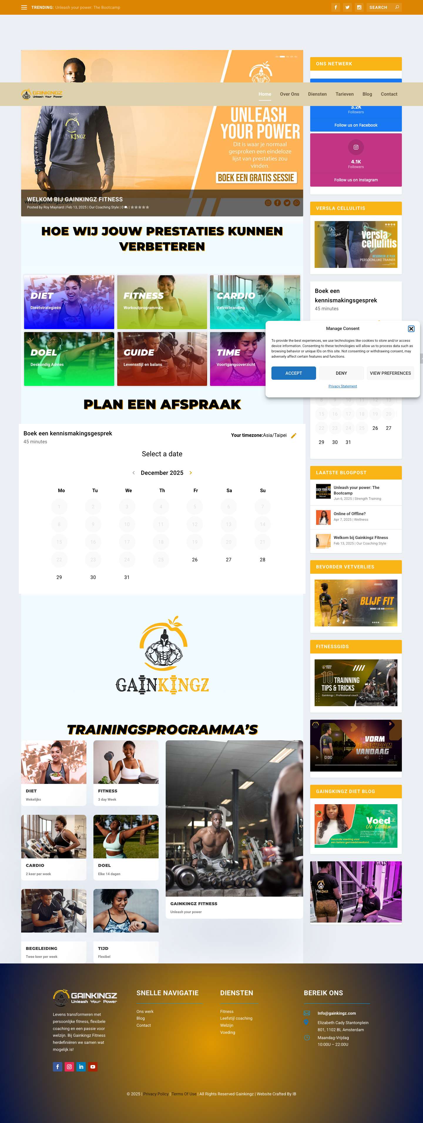 Gainkingz Discover your strength | Gainkingz Fitness Amsterdam personal trainer - Full Screenshot