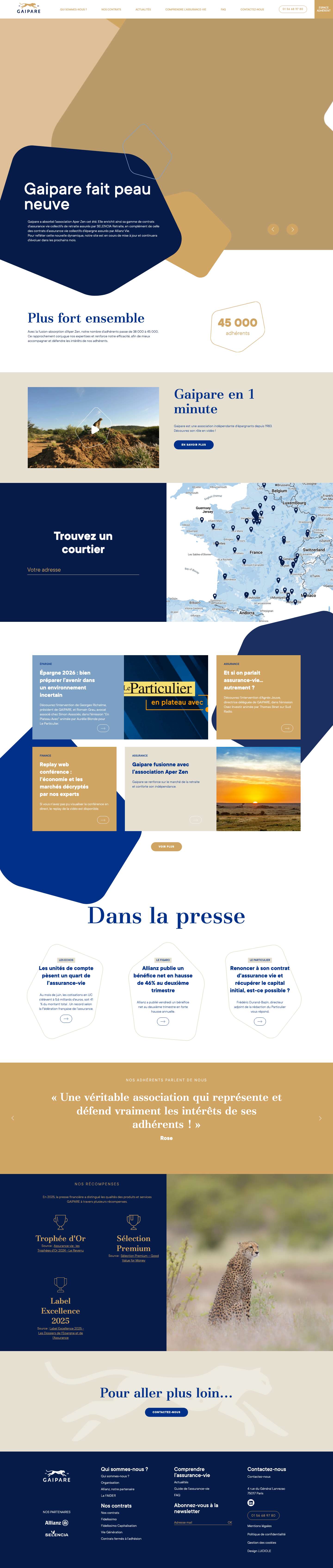 Gaipare – Association pour l‘amélioration de la retraite et de l‘épargne - Full Screenshot